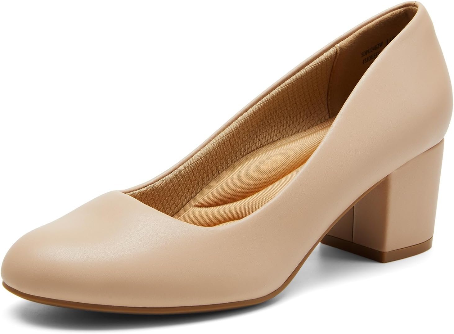DREAM PAIRS Women’s Block Heel Pumps Round Toe Dress Shoes | Round toe chunky heel pumps with a 3D cushioned insole and non-slip outsole for commuting, parties and everyday wear
