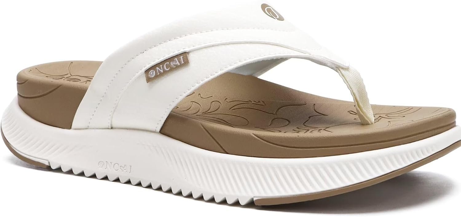 ONCAI Women’s Orthotic Cushion Flip Flops Recovery Walking Sandals for Women with Arch Support Summer Comfortable Slip On Flip Flops for Womans Size 6-12