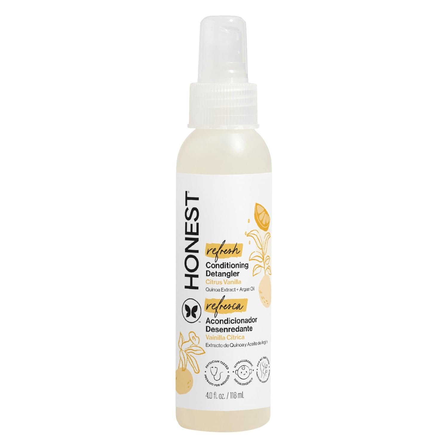 The Honest Company Hair Detangler, Citrus Vanilla Refresh, 4 fl oz