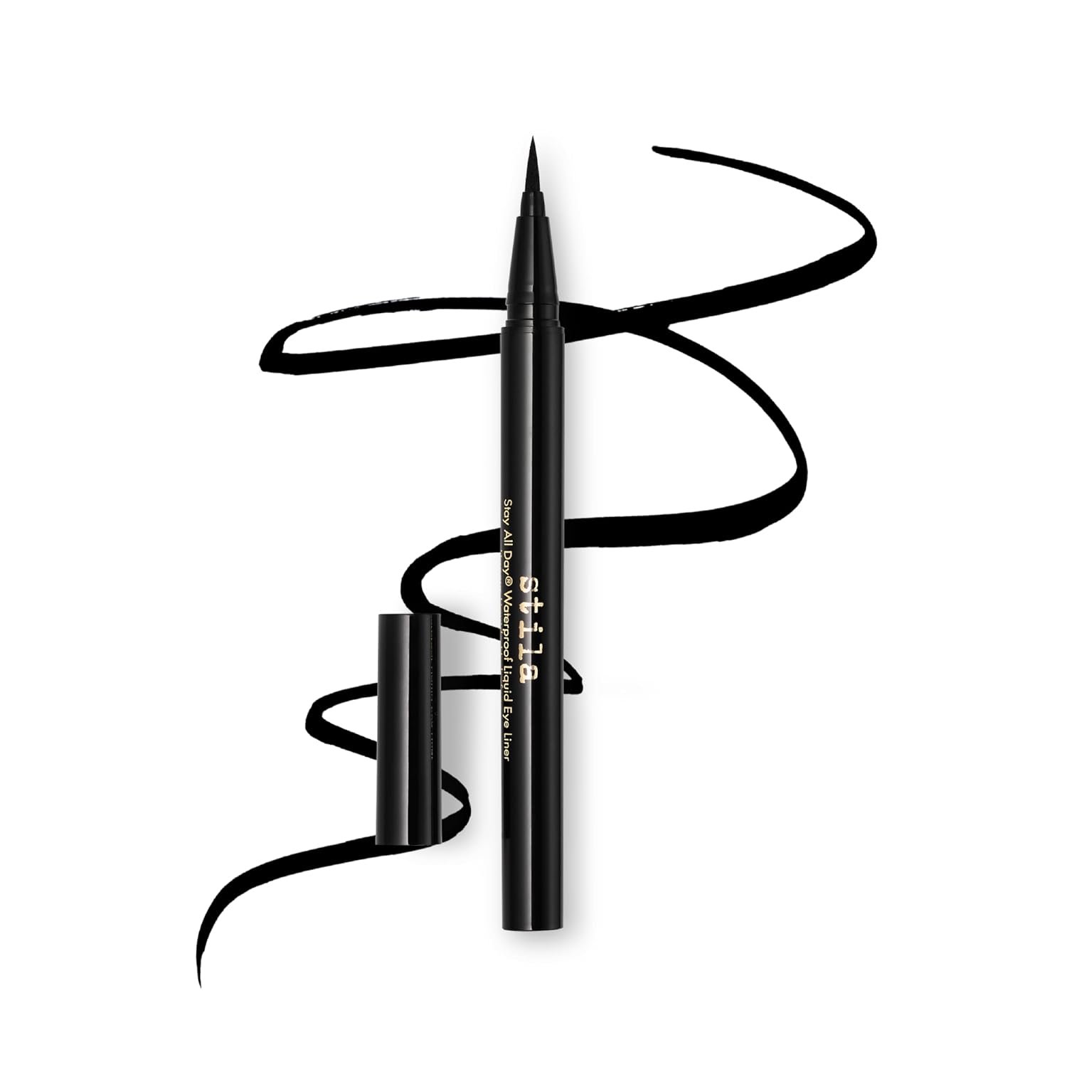 stila Waterproof Liquid Eye Liner, Stay All Day Makeup with Fine Brush Tip Lasting Satin Finish, Smudge-Proof & Transfer-Resistant
