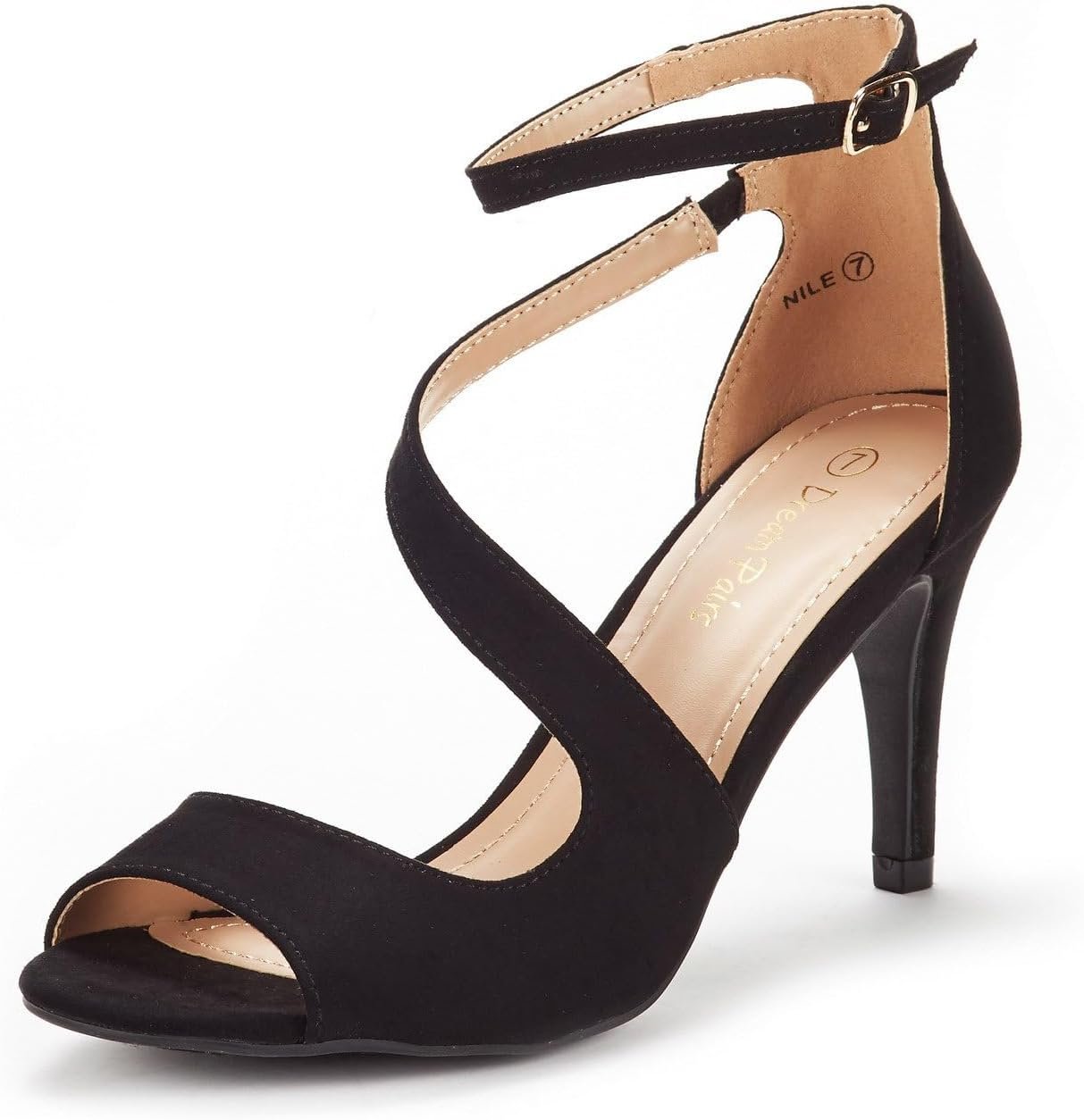 DREAM PAIRS Women’s Open Toe Stiletto Elegant Sandals | Open Toe Adjustable Buckle Ankle Strap Dress Heels, Comfort Formal High Heels for Wedding, Date Night and Party Occasions