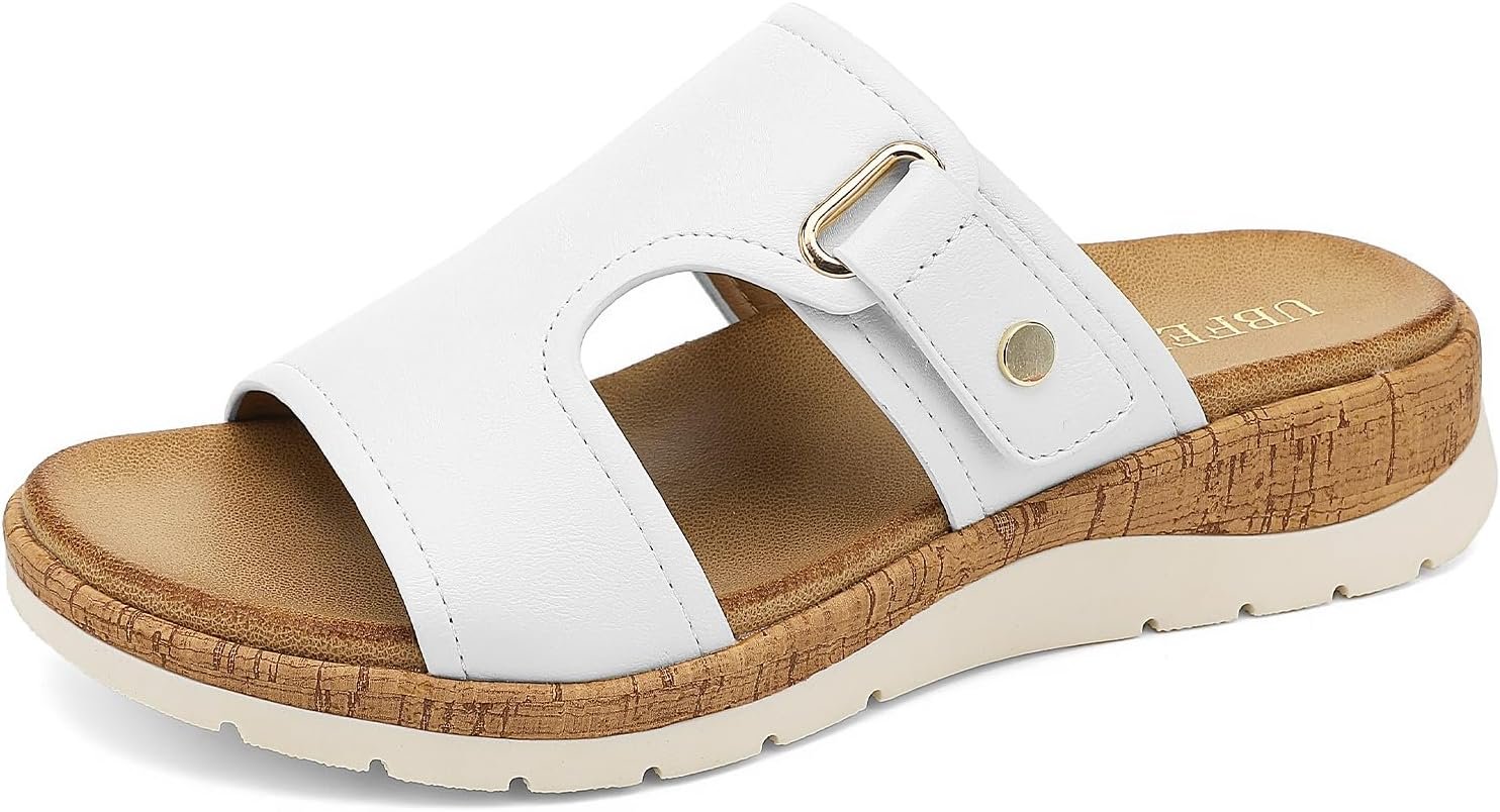 UBFEN Womens Platform Sandals with Orthopedic Arch Support | Lightweight, Comfortable, Casual, Outdoor Walking, Low Wedge