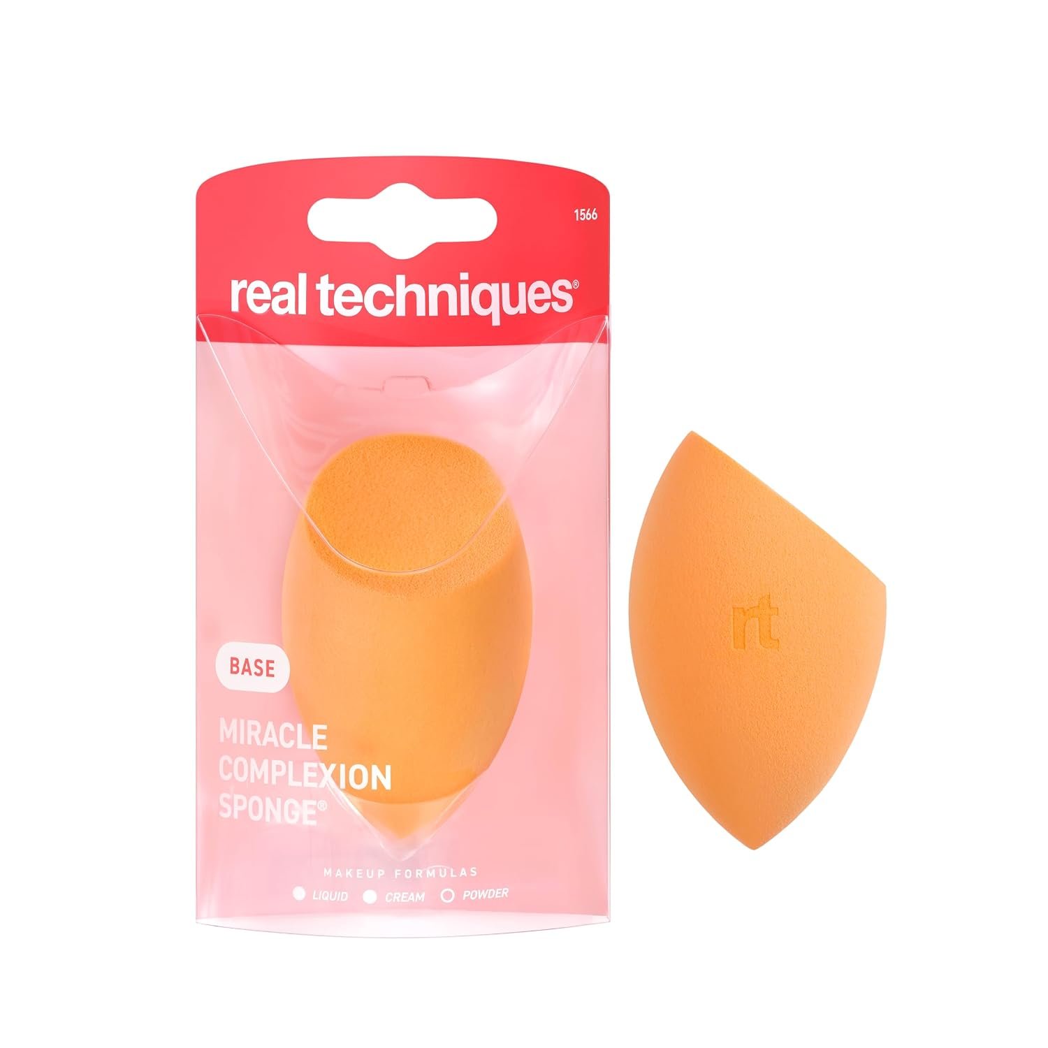 Real Techniques Miracle Complexion Sponge, For Applying Liquid & Cream Foundation, Skin Tint & Concealer, Makeup Blending Sponge, Natural Finish, Latex-Free & Cruelty-Free