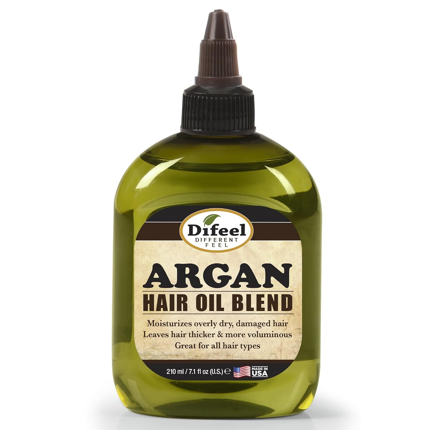 Difeel Argan Hair Oil Blend 7.1 Ounce – for Dry & Damaged Hair, Helps Improve Shine, Softness & Manageability, Lightweight Hair Treatment