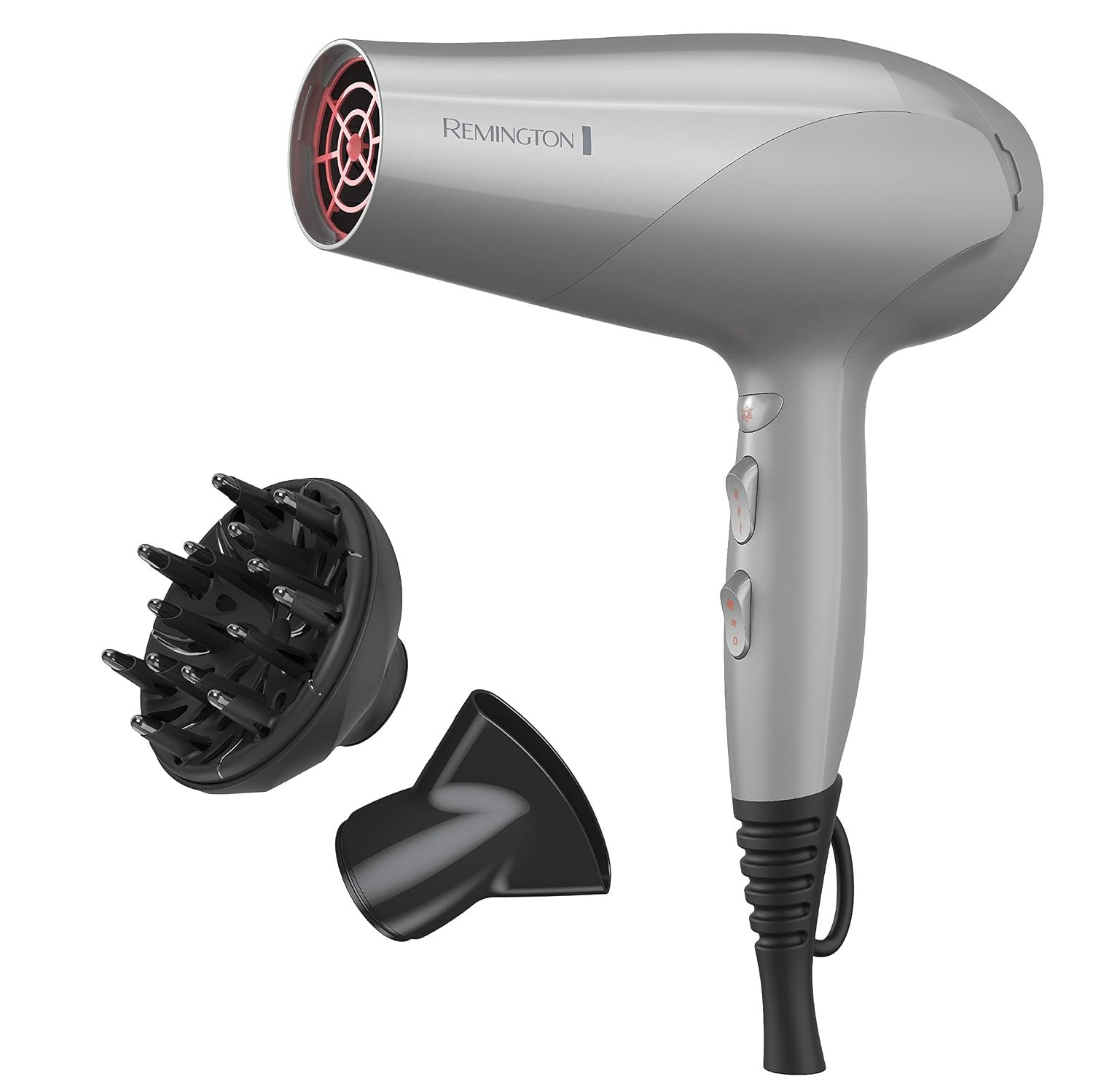 Remington Damage Protection Hair Dryer, Ceramic Ionic Technology | Diffuser and Concentrator Attachments, 3 Piece Set, 1875W Power, 3 Heat and 2 Speed Settings