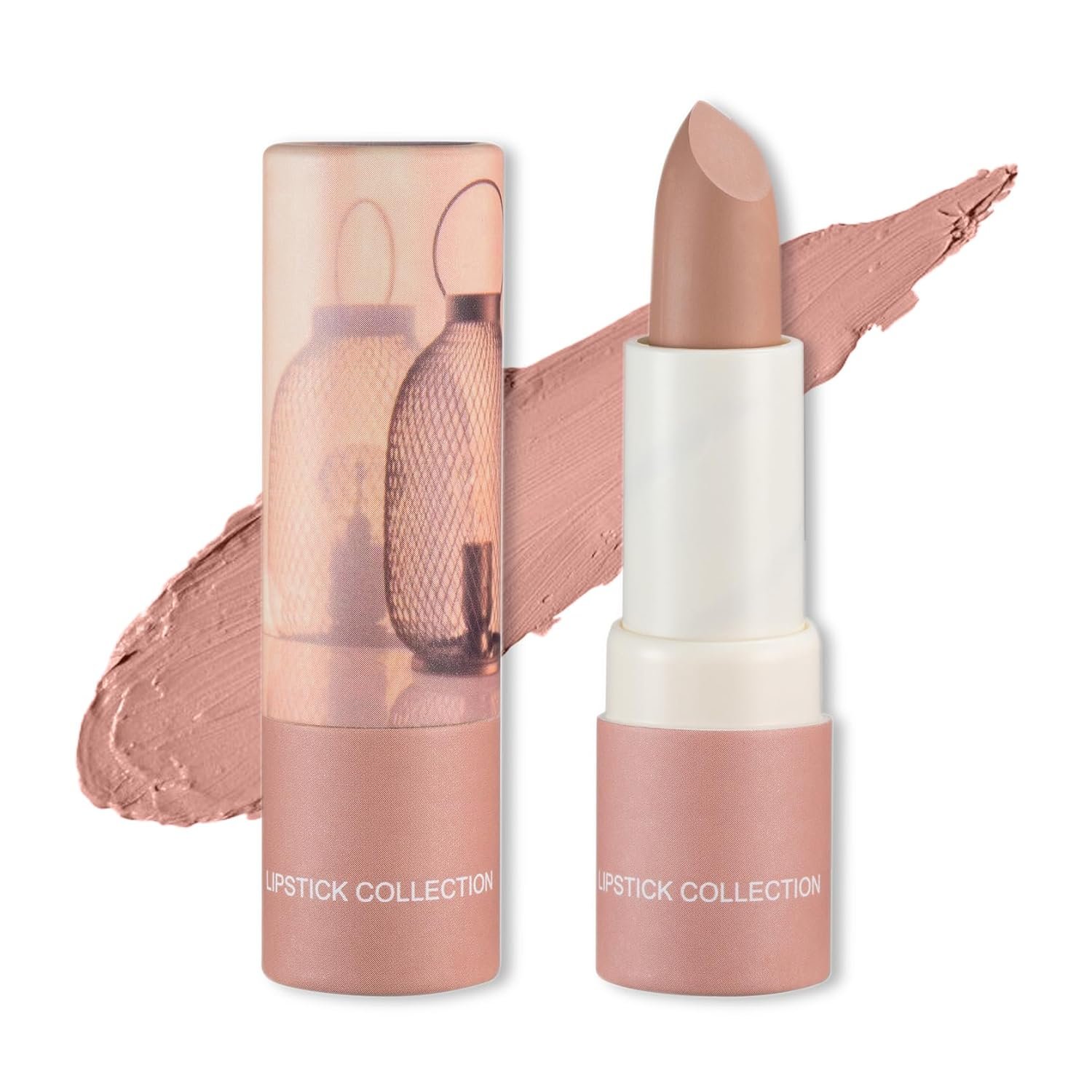Matte Nude Lipstick, Waterproof Long Lasting for Women, 02 Nude | Paper Tube Nude Matte Lipstick Silky Velvet Lip Gloss Stain, Non-Stick Cup Matte Finish for Daily Professional Lip Makeup
