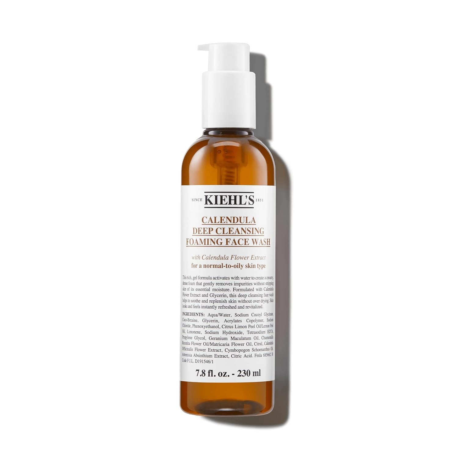 Kiehl’s Calendula Deep Cleansing Face Wash, Balances Skin While Gently Removing Impurities, Soothing and Refreshing, Boosts Moisture Barrier for Soft-Feeling Skin, Paraben and Sulfate Free