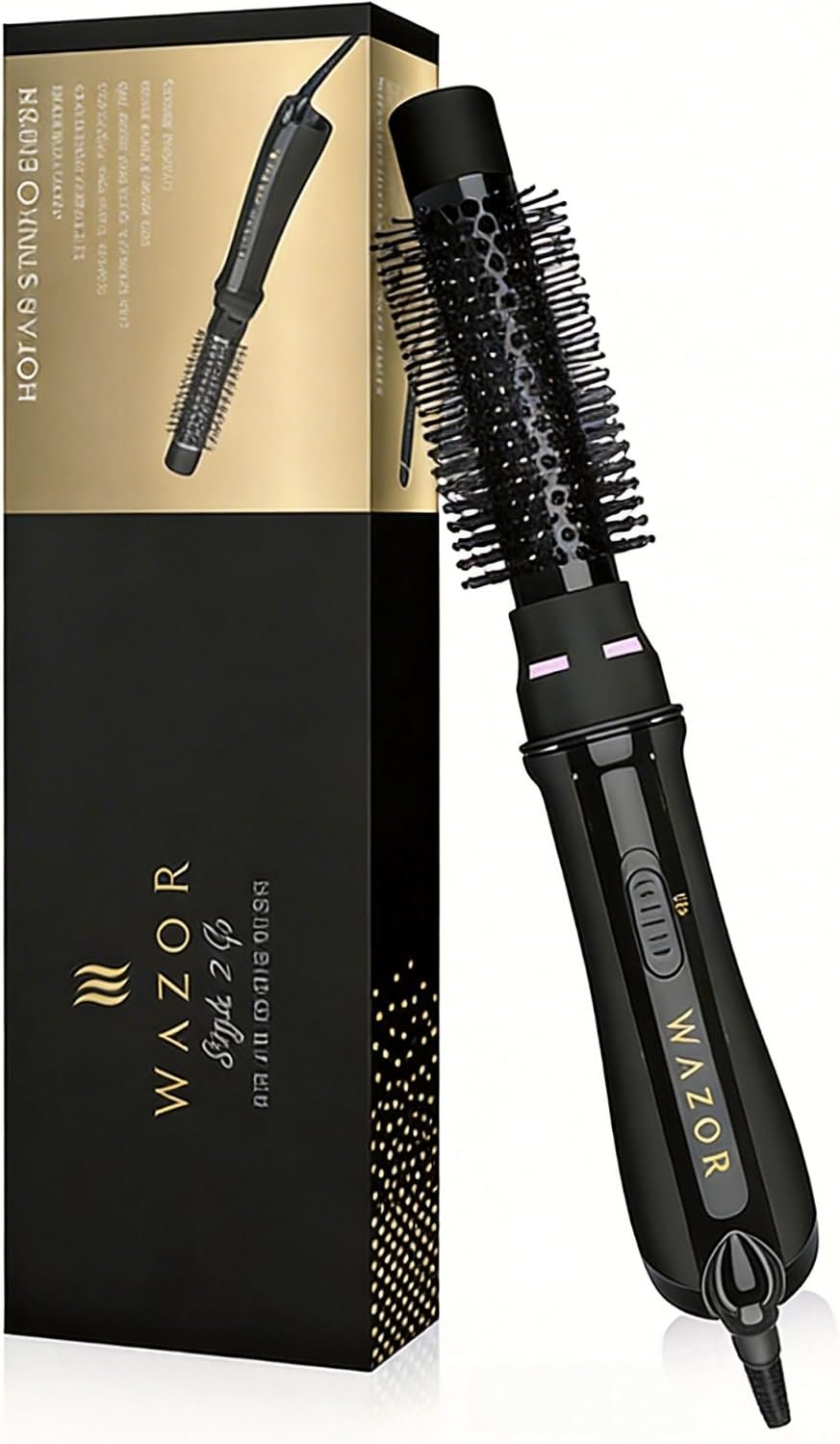 Ionic Hot Air Brush – 2-in-1 Blow Dryer & Styler, Anti-Frizz Voluminous | Ceramic Titanium Barrel, 1000W for Shiny Hair, 2 Heat/Speed Settings, Salon Smooth Hair at Home