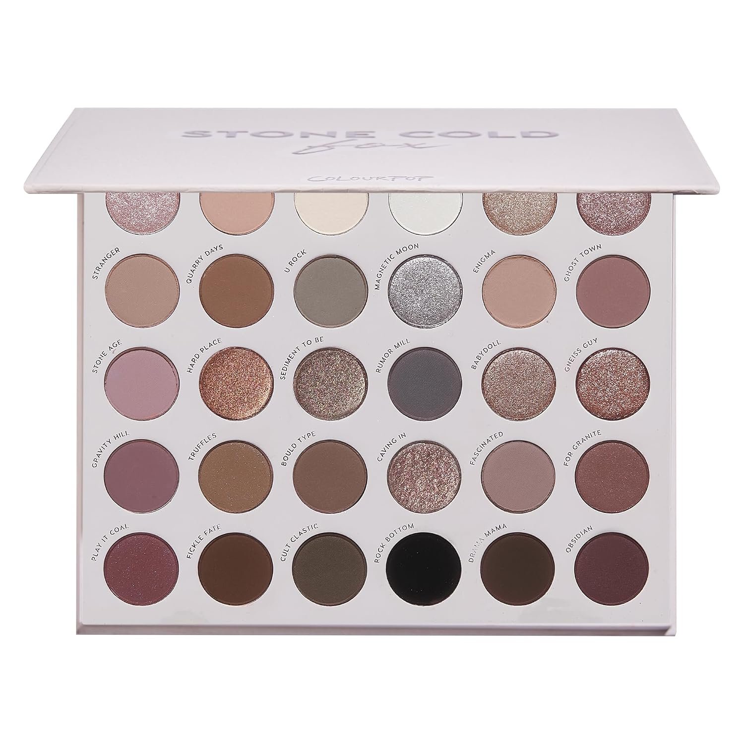 ColourPop Stone Cold Fox Eyeshadow Palette – 30 Pan Cool Tone Eye Makeup Palette with Matte & Metallic Finishes – High-Pigment Eye Makeup with a Long-Wearing Formula (1.16 oz)