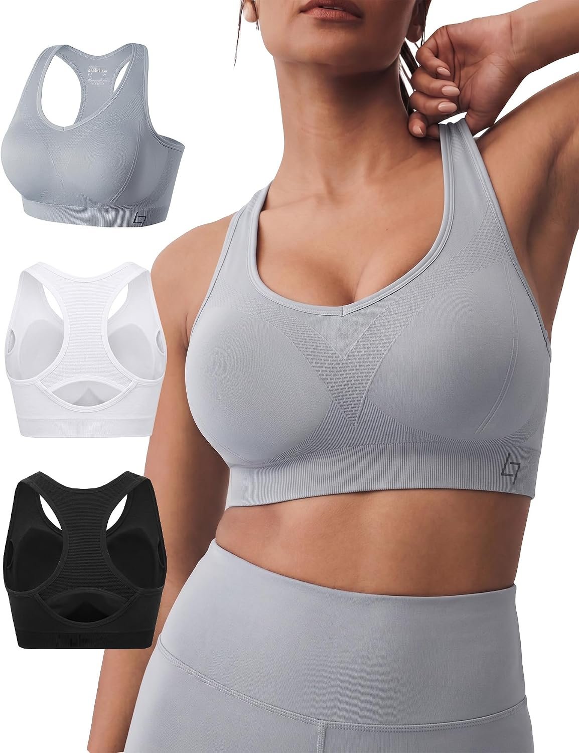 FITTIN Supportive Sports Bra for Large-Bust: 12-Hour Zero-Pressure Comfort | Full Coverage No Spillage Comfortable Fit Padded Racerback Sports Bras for Yoga Gym for C-DDD Cup Plus Size Women