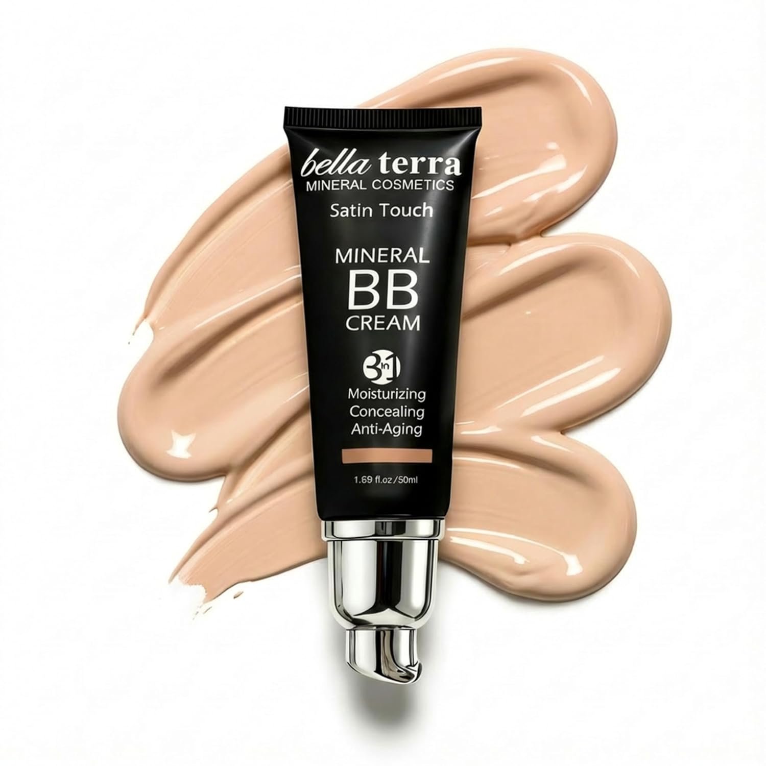 Bellaterra Cosmetics BB Cream – Tinted Moisturizer & Mineral Foundation Makeup, Light 102 – Lightweight, Oil-Free, Buildable Coverage, Matte Finish, Anti-Aging Concealer, Clean Beauty, 1.69 oz