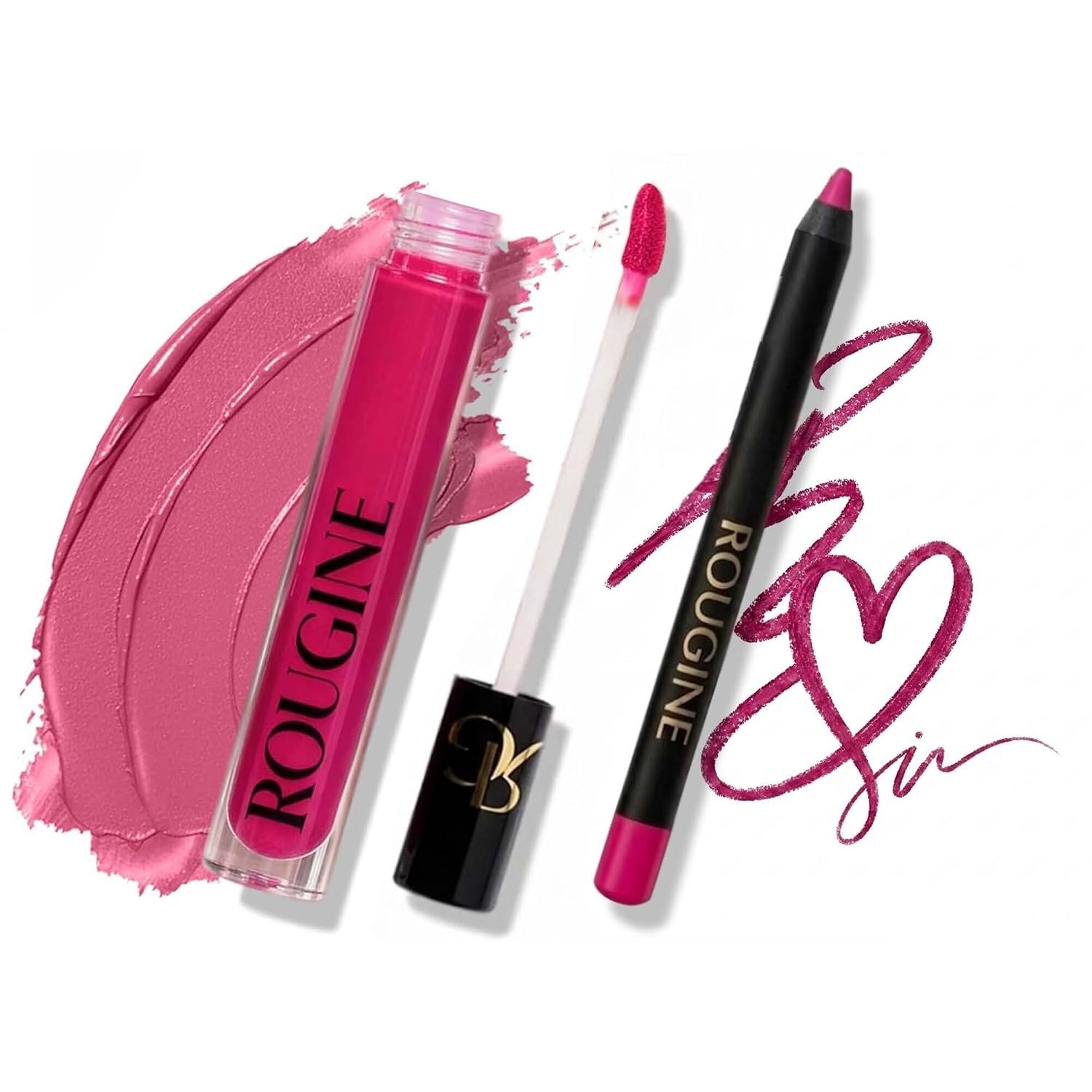 Matte Lipstick & Lip Liner Set for Women – French Kiss Shade – Long-Lasting Waterproof 2-in-1 Lip Kit – Smudge-Proof Liquid Lipstick with Precision Liner, Enriched with Vitamin E & Shea Butter