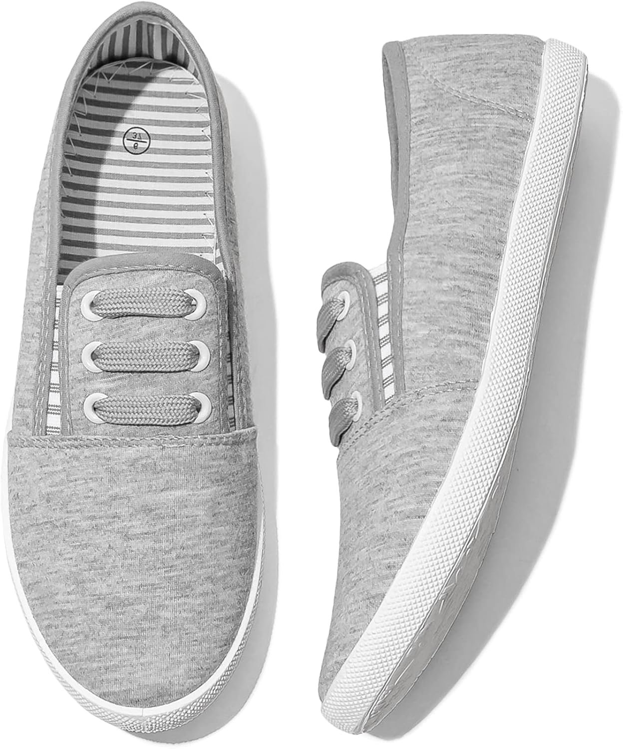 Women’s Canvas Slip On Sneakers – Casual Walking Shoes, Non Slip Work Shoes