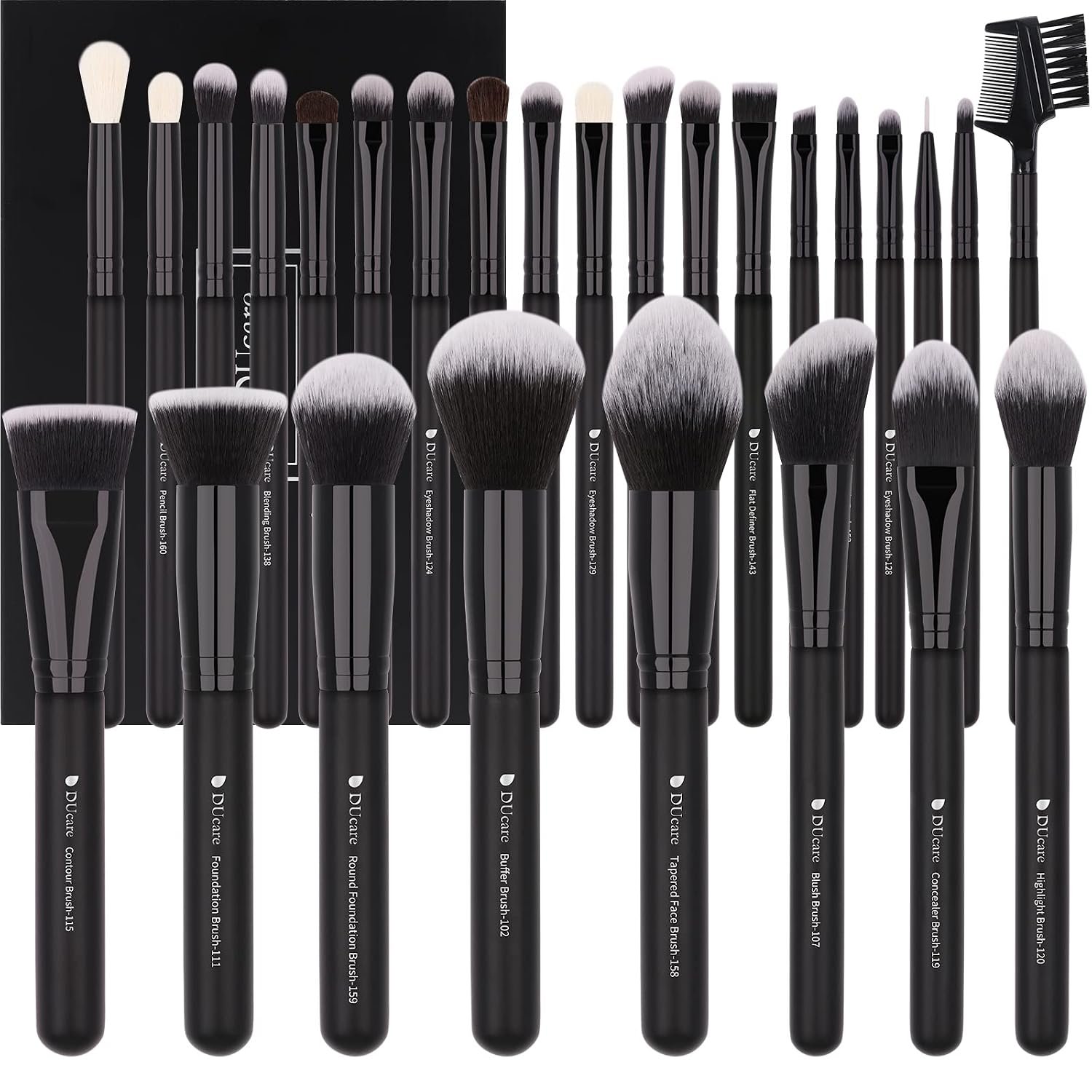 DUcare Professional Makeup Brushes Set 27Pcs | Makeup Brush Set Premium Synthetic Kabuki Foundation Blending Face Powder Blush Concealers Eye Shadows Brushes