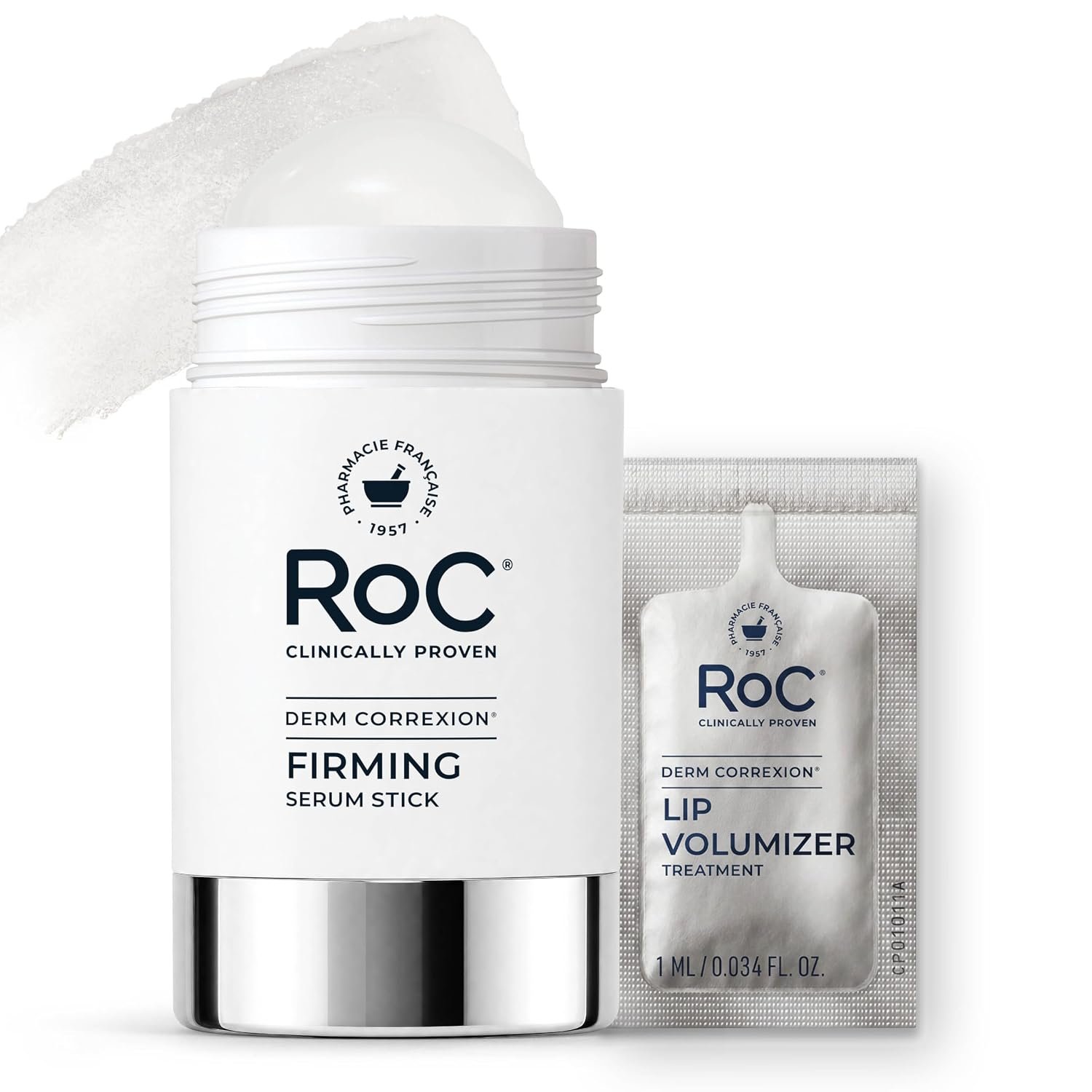 RoC Derm Correxion Retinol Serum for Face Anti Aging Firming Serum Stick | 1oz, Antioxidants visibly tighten and firm wrinkles and laugh lines on face & neck, Fragrance-Free (with Lip Packette)