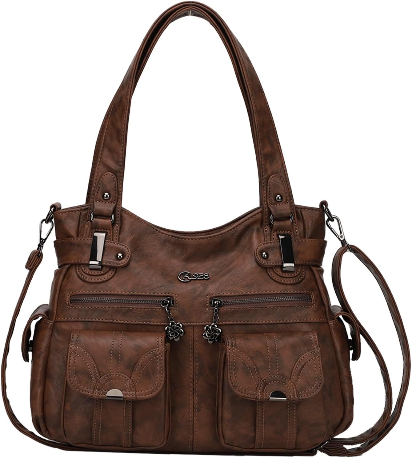 Women’s Shoulder Purse Large Hobo Tote PU Leather Multi-Pocket Bag | Large capacity, water-resistant, easy-clean, adjust strap, fits 10.2″ipad, pockets, compartments, zipper, shop, travel, daily
