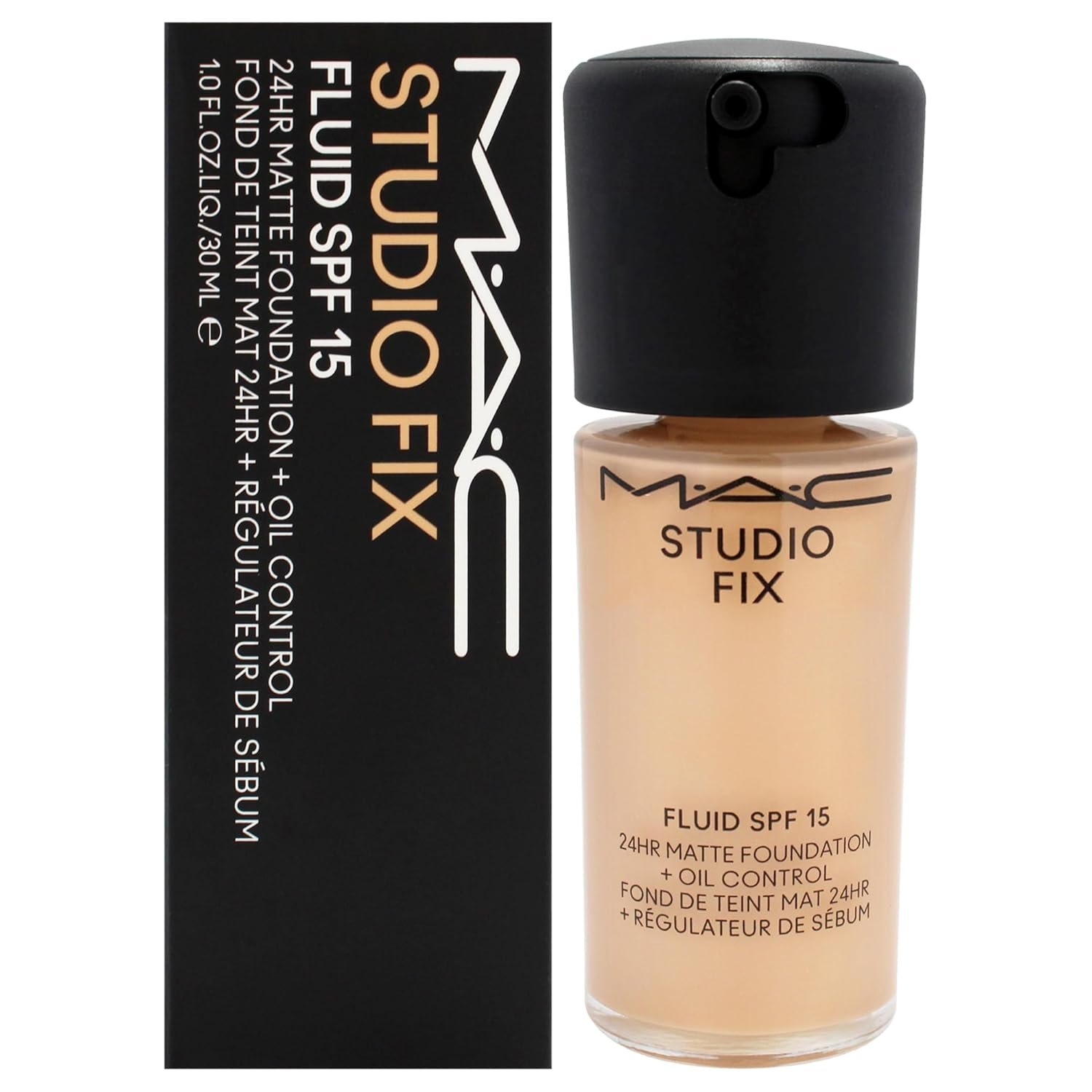 Studio Fix Fluid SPF 15 24Hr Matte Foundation Plus Oil Control – NC25 by MAC for Women – 1 oz Foundation