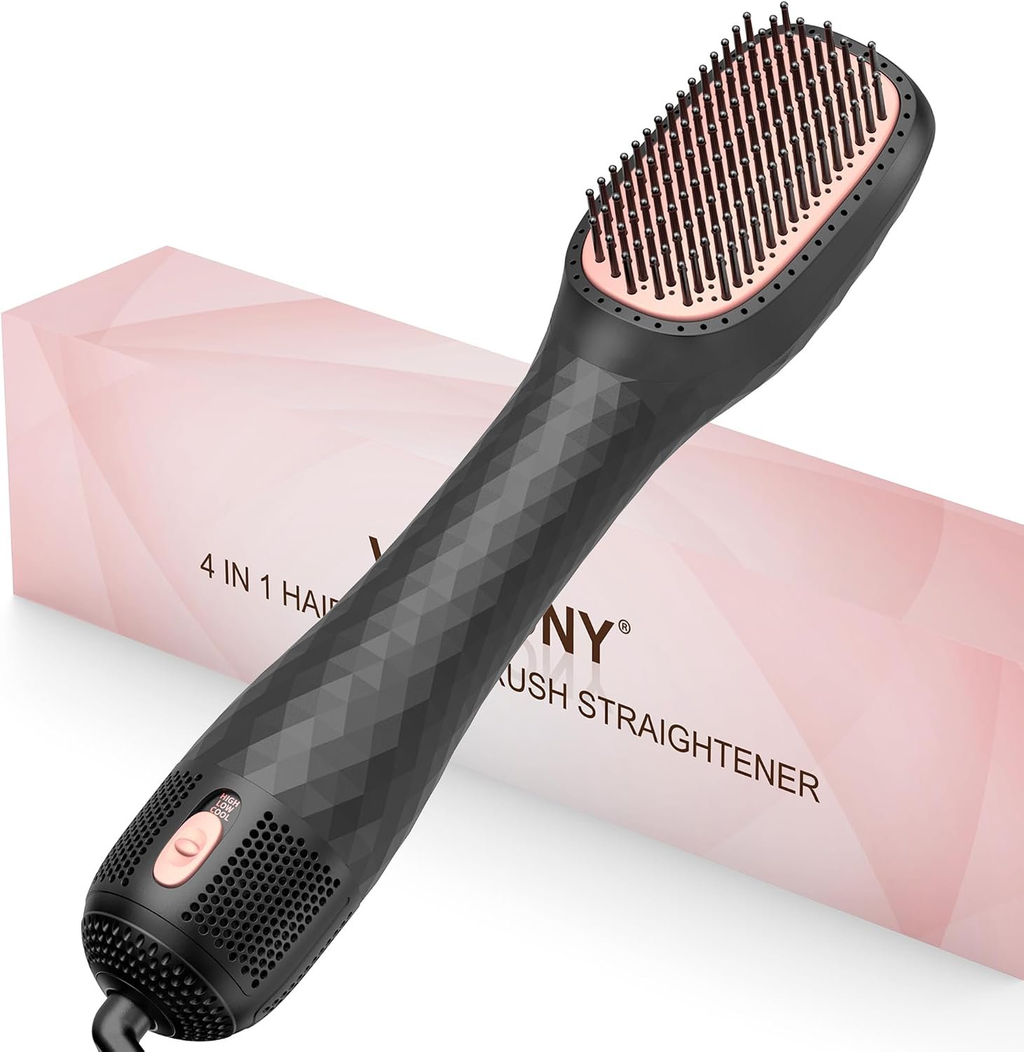 Hair Dryer Brush Blow Dryer Brush Straightener, 4-in-1 Professional 1200W Ionic Hot Air Brush Styler with Ceramic & Tourmaline Technology, One Step Hair Dryer & Styler Volumizer for All Hair Types