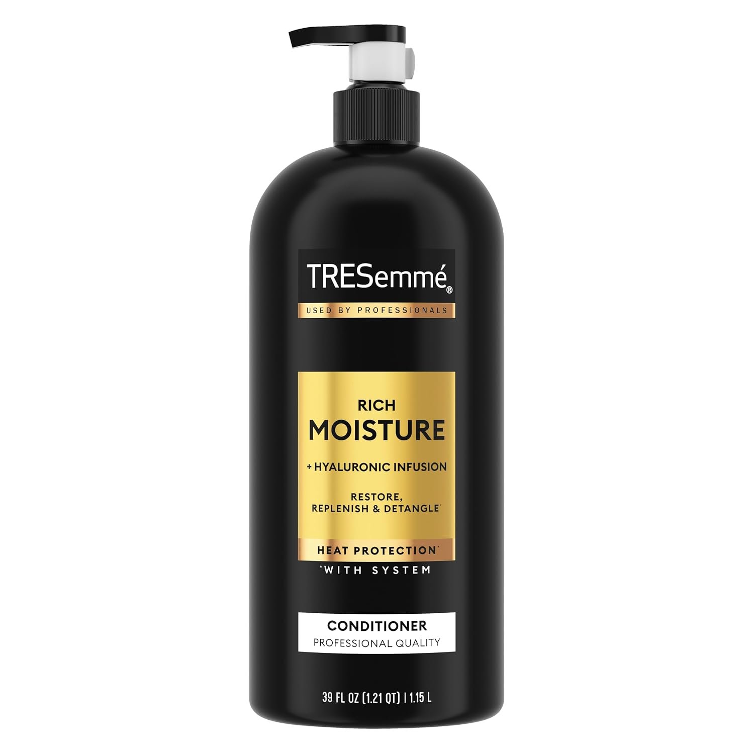 TRESemmé Rich Moisture Moisturizing Conditioner with Pump with Up to 72H Hydration for Dry Hair, with Pro Style Technology Formula for Dry Hair Conditioner, 39 fl oz