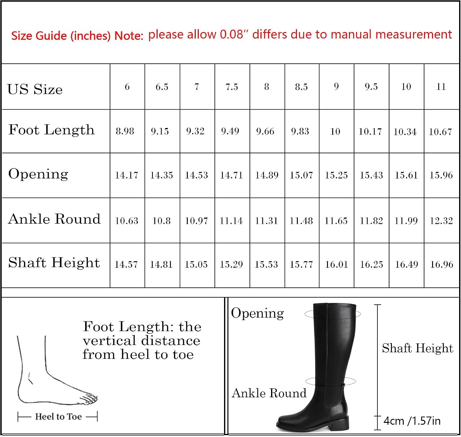 QIY Knee High Boots for Women Low Heel Flat Tall Boots | Stretch Boots, Chunky Heel Womens Boots, Square Toe Heeled Fall Winter Dress Riding Long Boot with Side Zipper