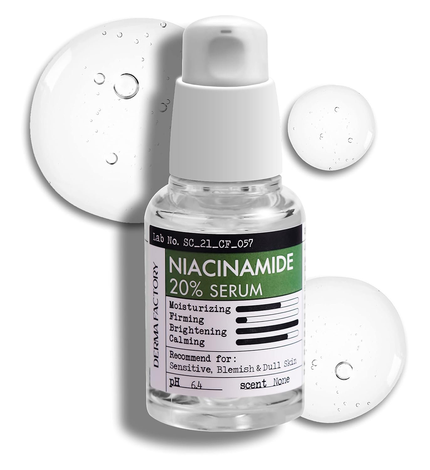 Niacinamide 20% Vitamin B3 Concentrated Face Serum 1 Oz- Damask Rose Water 64.5% No-Scent Defying-Aging Minimizing Pores Pump Fine Lines Sensitive Dull Skin Korean Skincare (1 Fl Oz)