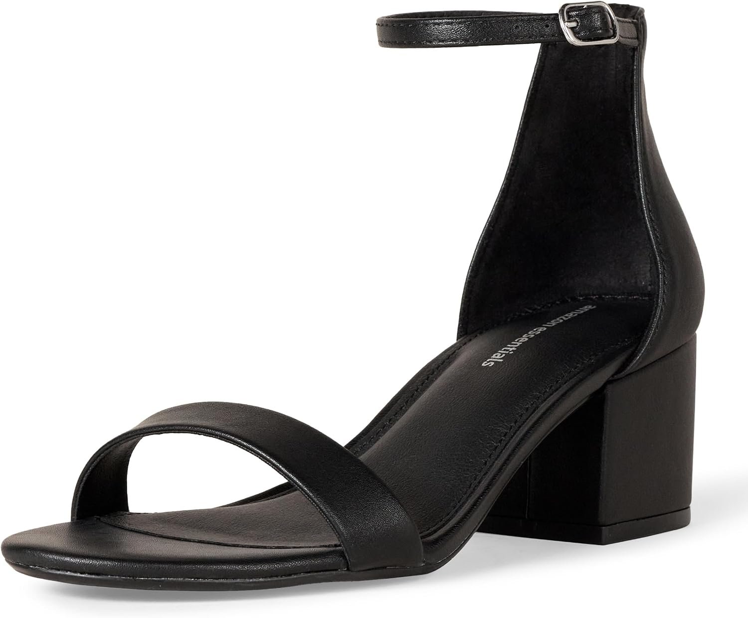 Amazon Essentials Women’s Two Strap Heeled Sandals with Adjustable Ankle Strap, Padded Memory Foam Insole