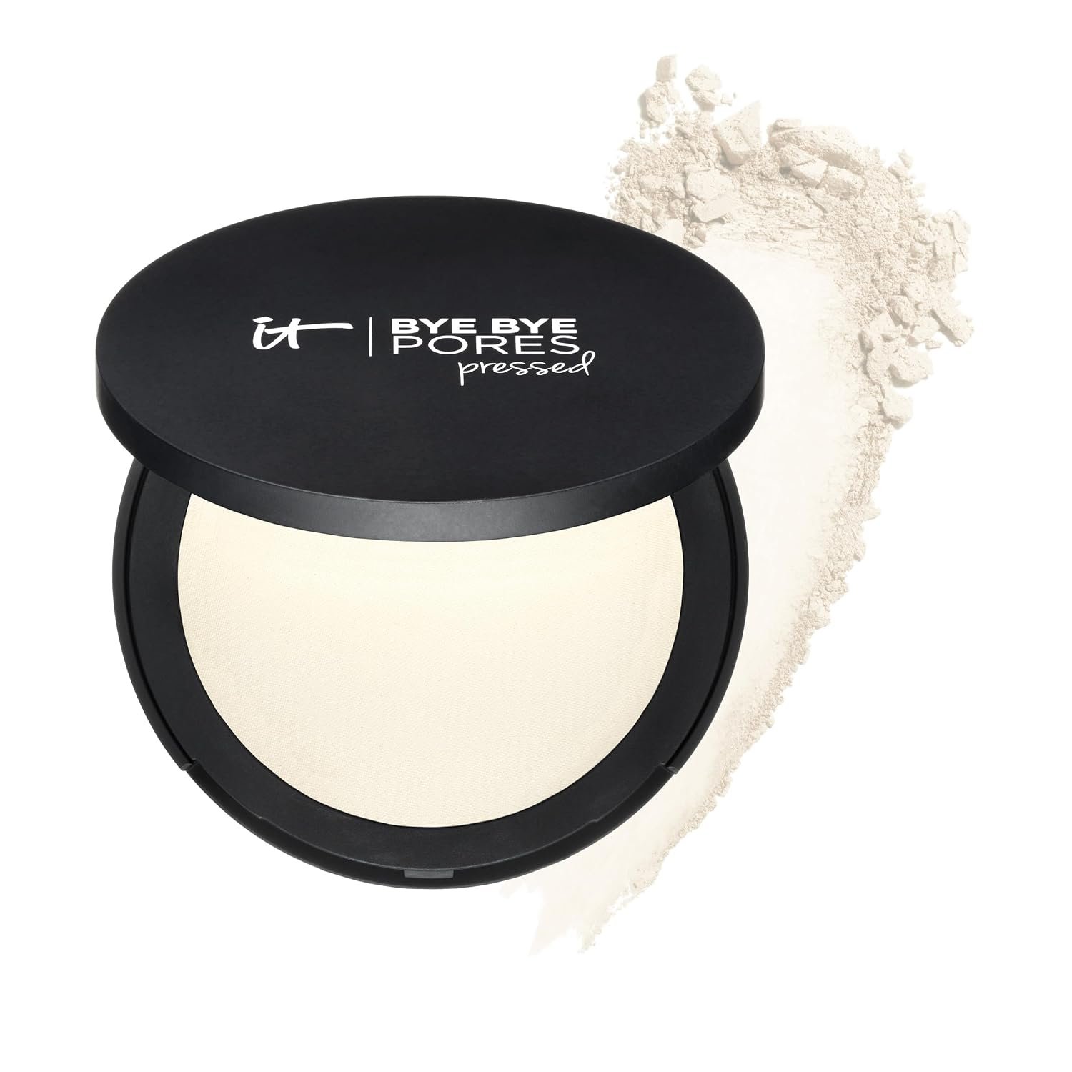 IT Cosmetics Bye Bye Pores Pressed Setting Powder – Airbrushed Matte Finish | Mattifying Face Setting Powder for Oily Skin + All Skin Types, Blots Oil + Shine, Minimizes Large Pores + Skin Texture