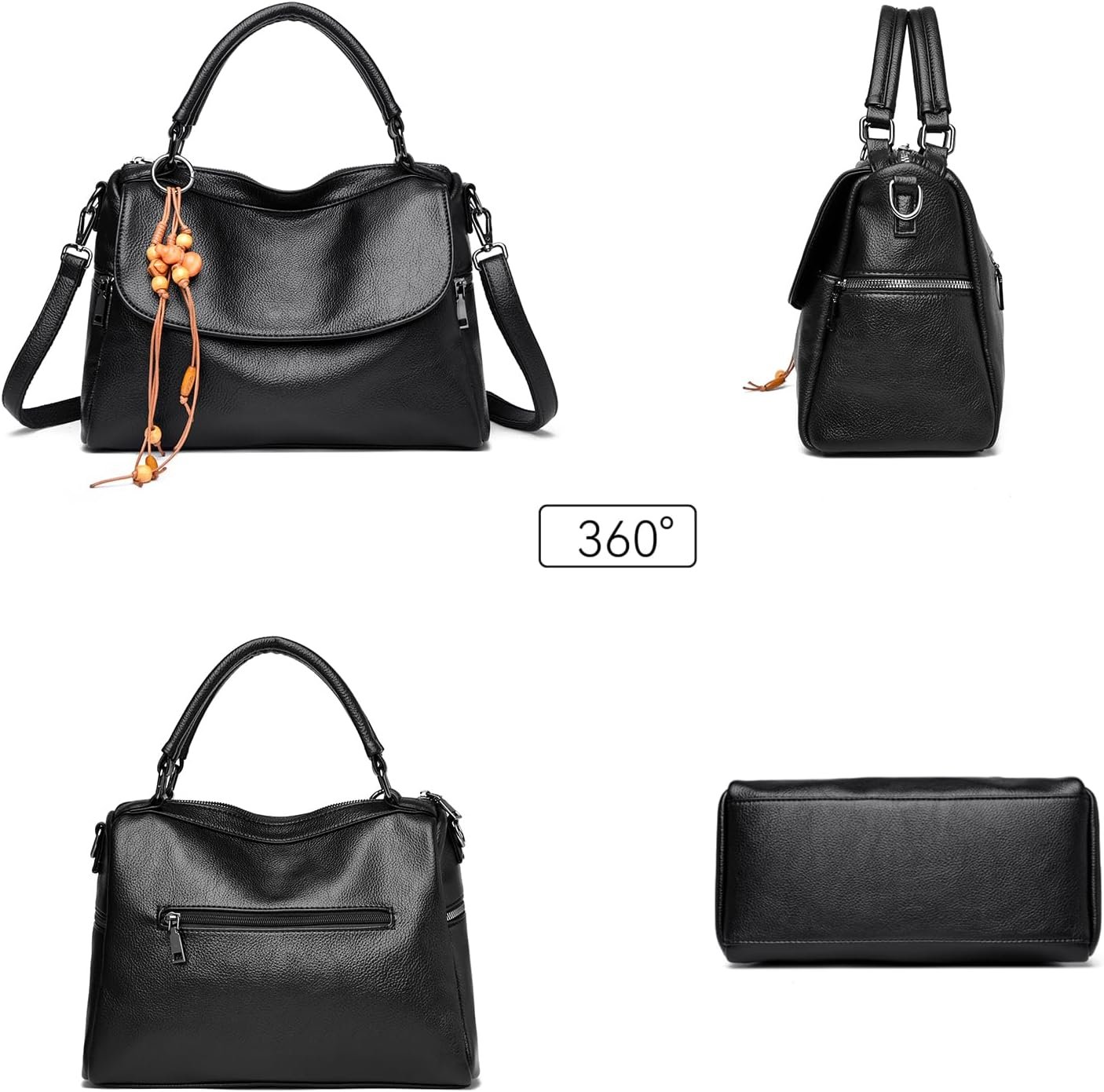 Womens Vegan Leather Handbags Satchel Purses for Women Crossbody Bag