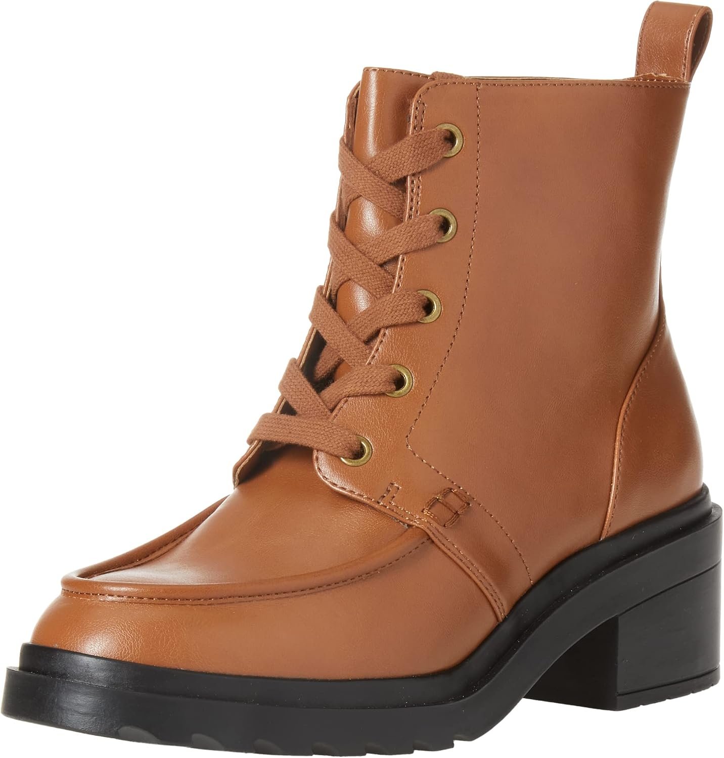Amazon Essentials Women’s Lace Up Moc Toe Combat Boot with Chunky Heel