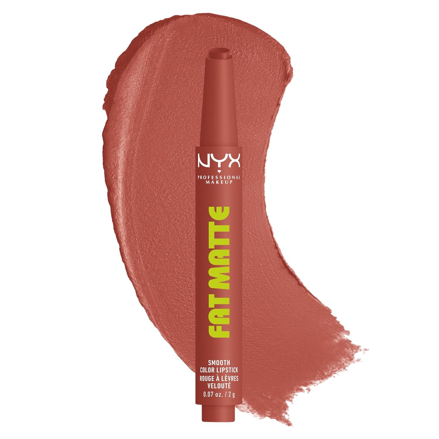 NYX PROFESSIONAL MAKEUP Fat Matte Lipstick, Pigmented, Smoothing, & Non-Drying Lip Crayon, Long Lasting Lip Makeup, Vegan & Cruelty Free – Rose Robe (Rose Nude)