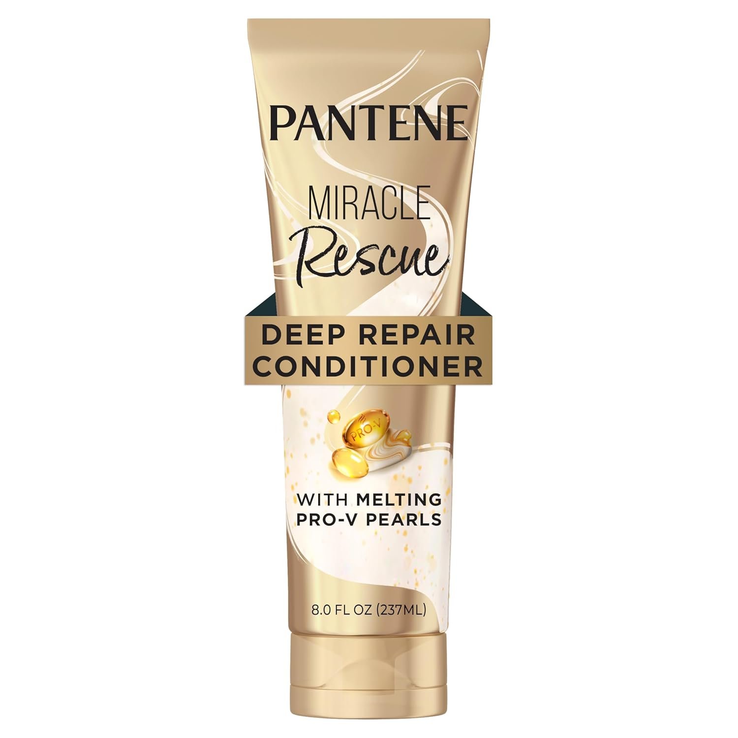 Pantene Miracle Rescue Deep Conditioner with Melting Pro-V Pearls – For Dry, Damaged, or Color-Treated Hair – Intense Moisture & Repair – 8.0 Oz