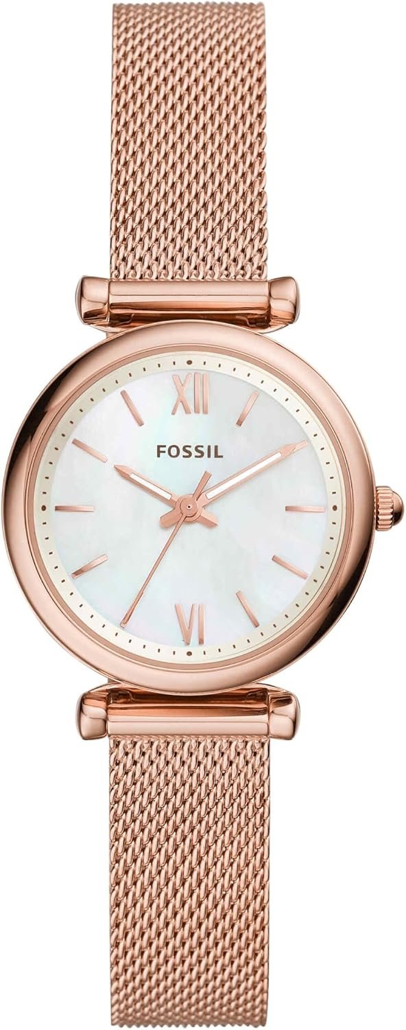 Fossil Women’s Watch and Bracelet Set, Carlie Three-Hand Stainless Steel Watch for Women and Bracelet Set