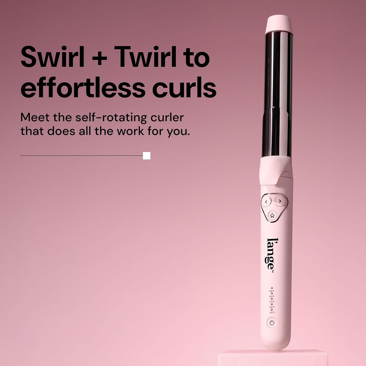 L’ANGE HAIR Le Pirouette 25MM Titanium Rotating Curling Iron Self-Rotating Curler | Curls and Waves for Beginners and Pros | Premium Titanium 1 Inch Barrel | Blush