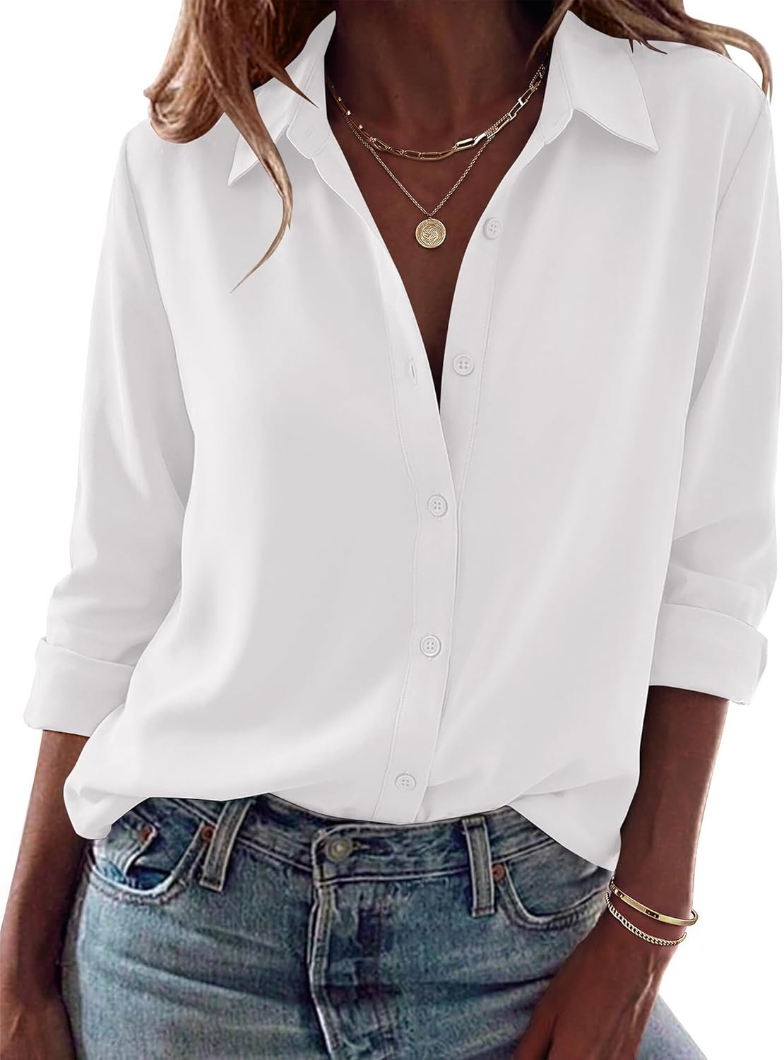 Zeagoo Blouses for Women Dressy Casual Long Sleeve Button Down Shirts Collared Summer Tops Fall Fashion Clothes