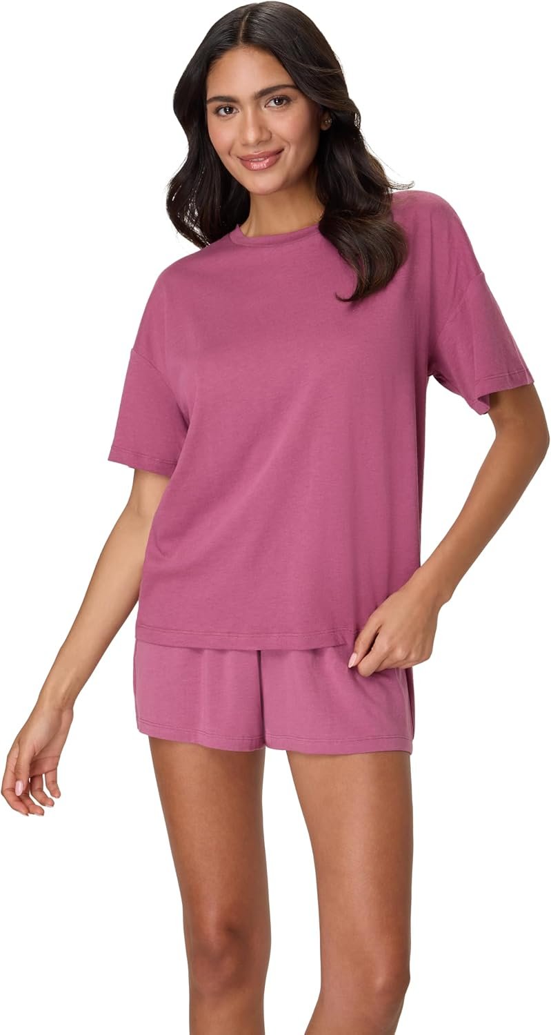 Hanes Women’s Pajamas Set, Comfywear Pajamas for Women Set, Originals SupertSoft Loungewear, T-Shirt & Sleep Shorts