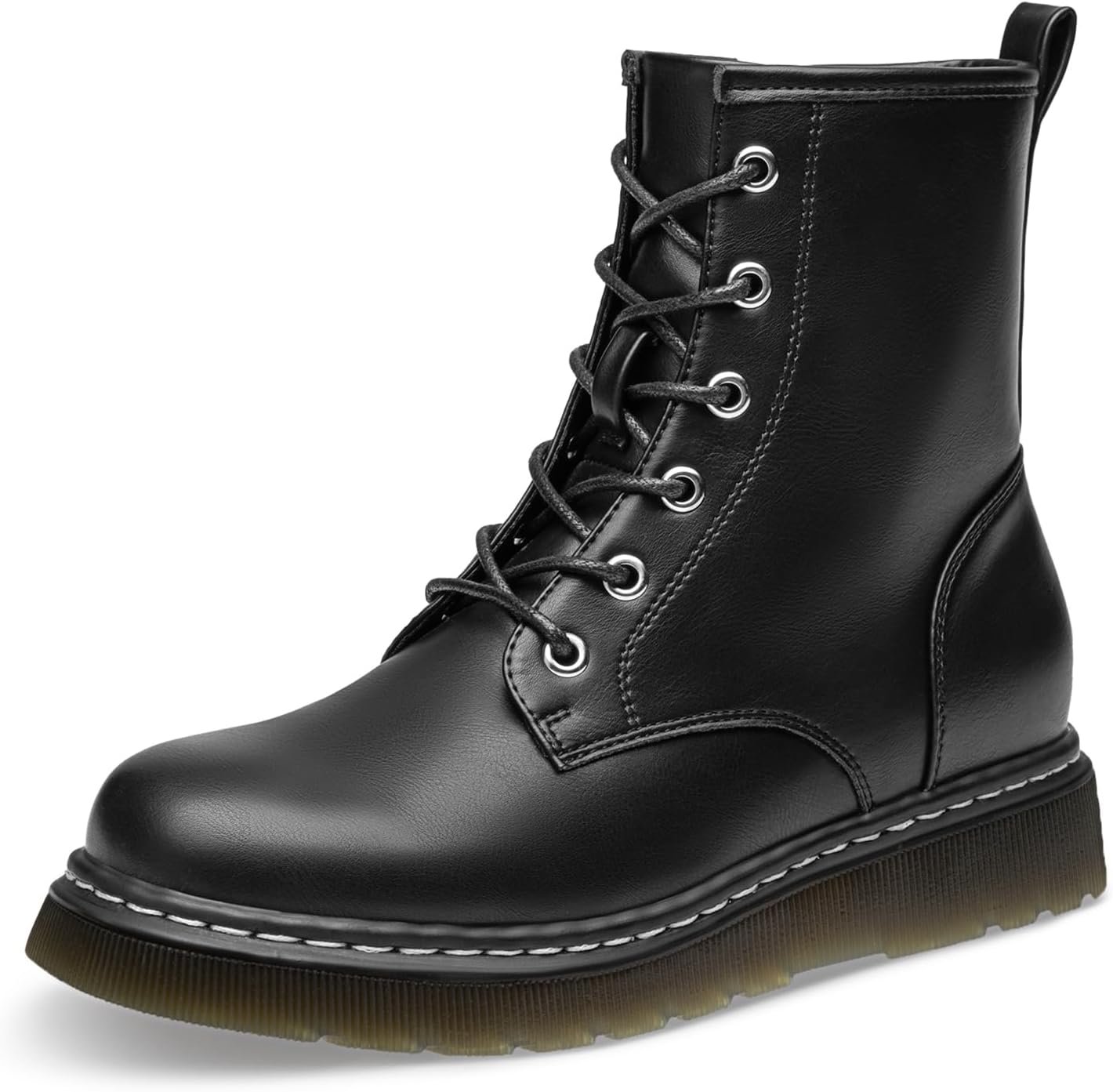 Women’s Lace-Up Low Platform Combat Ankle Boots | 1.38-Inches Low Heel, Short Booties Shoes with Side Zipper, Ideal for Fall Winter Daily Wear,Outdoor Hiking,City Walk