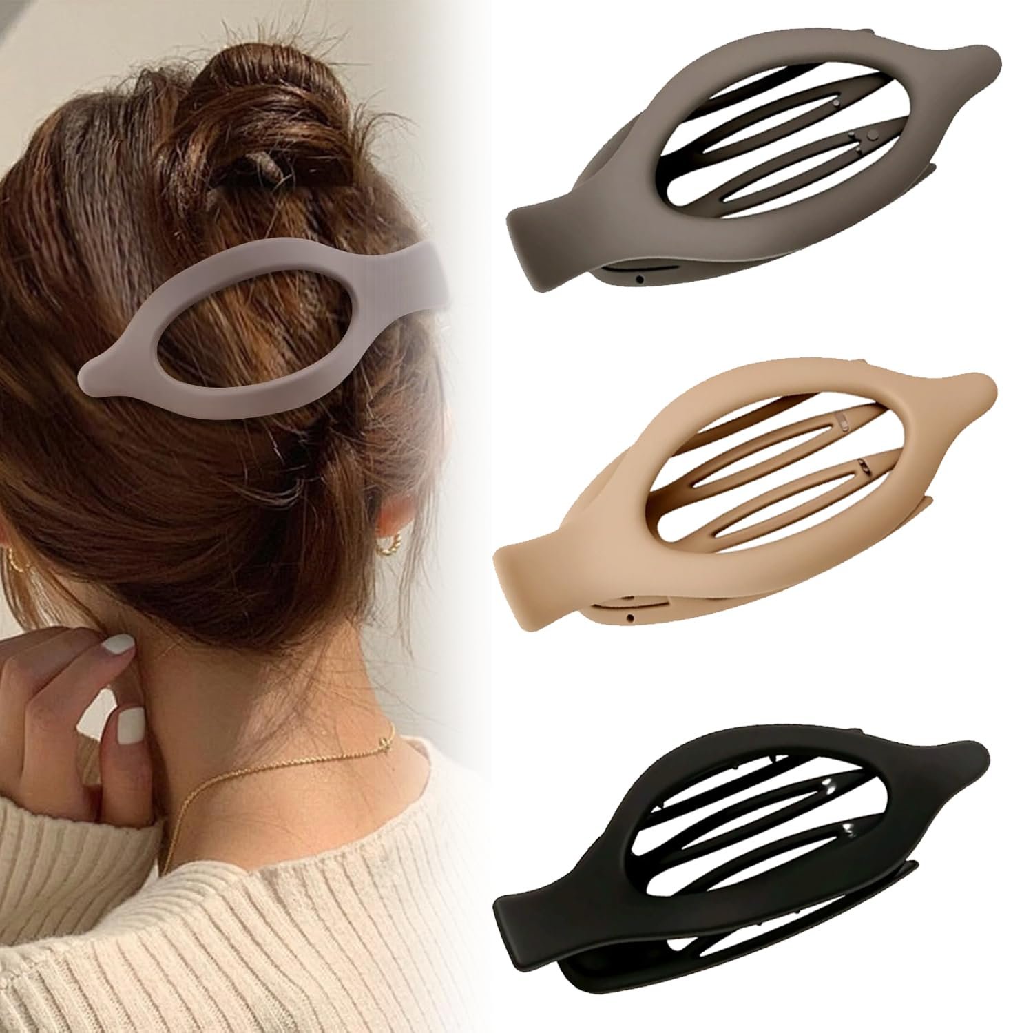 Flat Hair Clips for Women, Flat Claw Clips & Duckbill Hair Clips for Thick or Thin Hair, No-Slip Grip Hair Styling Accessories for Daily Use (Multicolor-O)