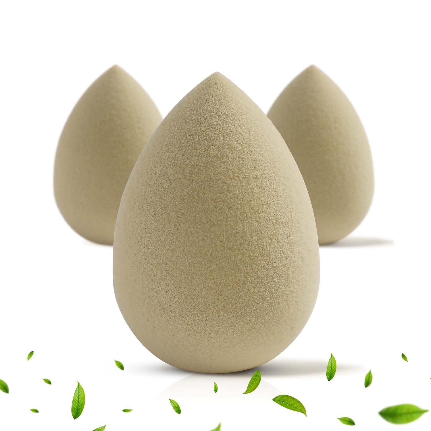 Green Tea Beauty Sponge – Plant-Based, Eco-Friendly, Cruelty-Free, Dye-Free & Latex-Free Blender, Biodegradable & Vegan Makeup Sponge, Makeup Blender, Perfect for Liquid & Powder (3 count)