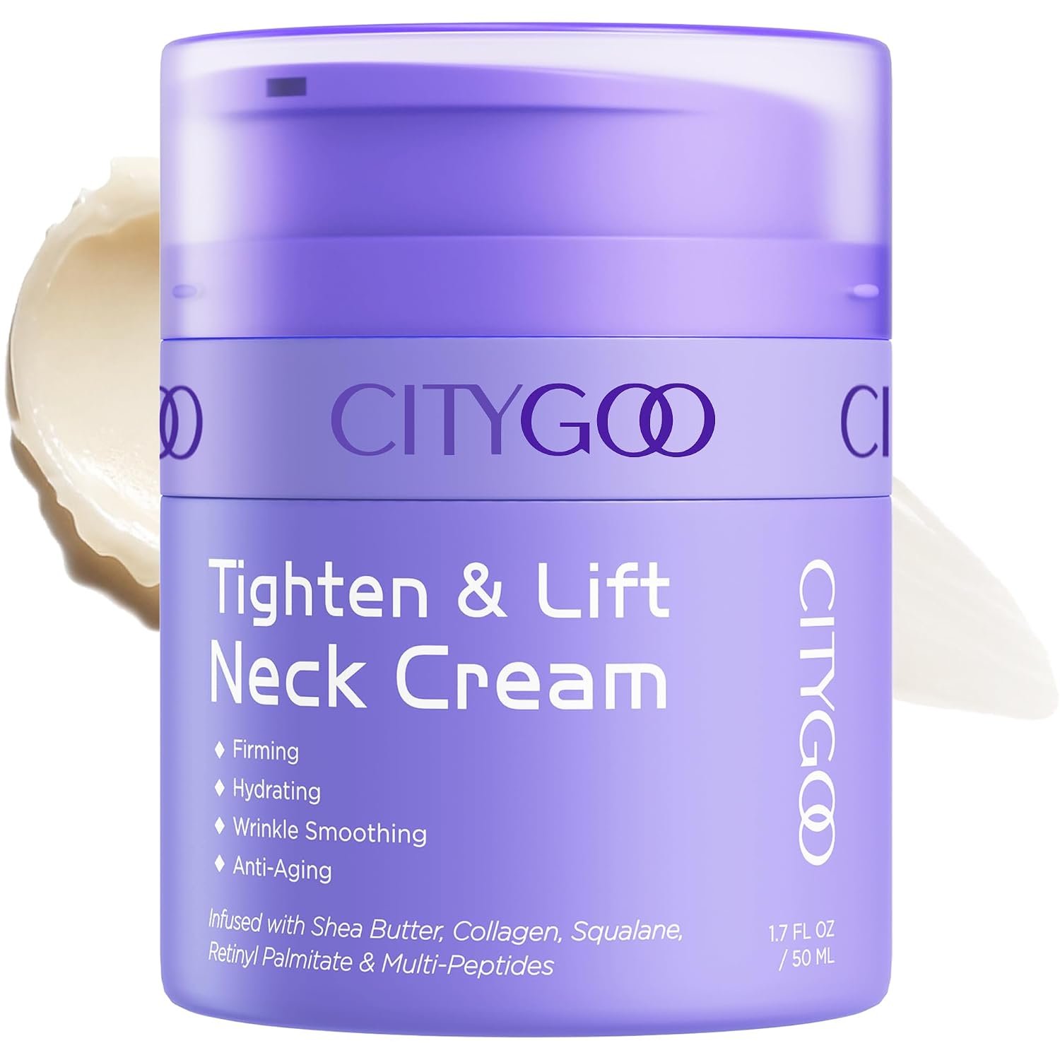 CITYGOO Tightening Firming Neck Cream: Neck & Chest Moisturizer Reduces Wrinkles Sagging Crepey Skin – Collagen Anti‑aging Hydrating Formula Dail Face Neck Treatment for Mature Women