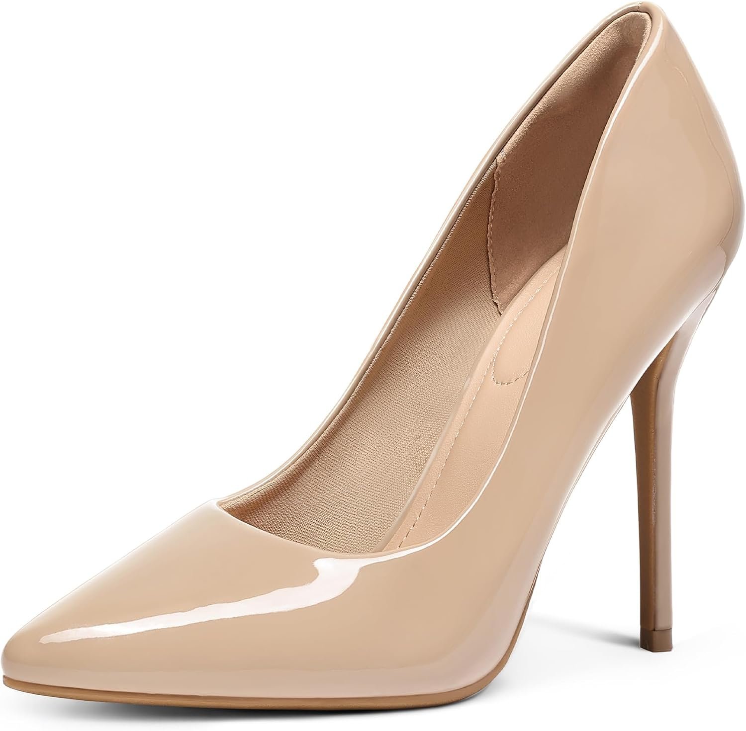 mysoft Women’s High Heels Pumps Closed Pointed Toe Stiletto 4IN Heels Dress Wedding Shoes