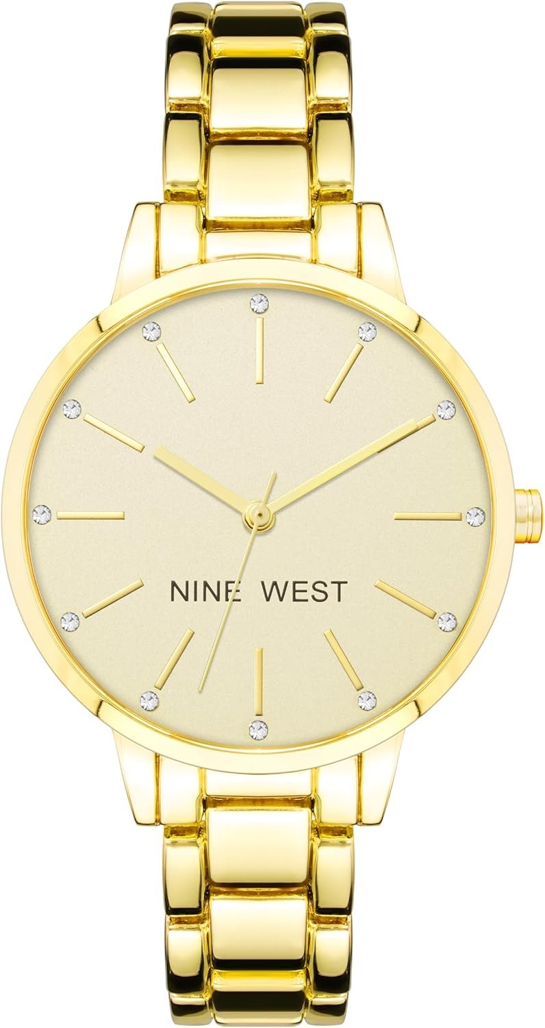 Nine West Women’s Crystal Accented Bracelet Watch