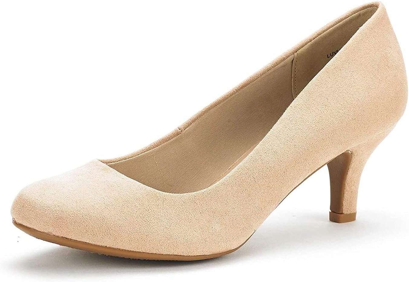DREAM PAIRS Women’s Comfortable Kitten Heels Pumps | 2.5″ Heel, Classic Round Toe, Slip-on, Comfortable Latex Insole, Durable Slip-resistant Outsole