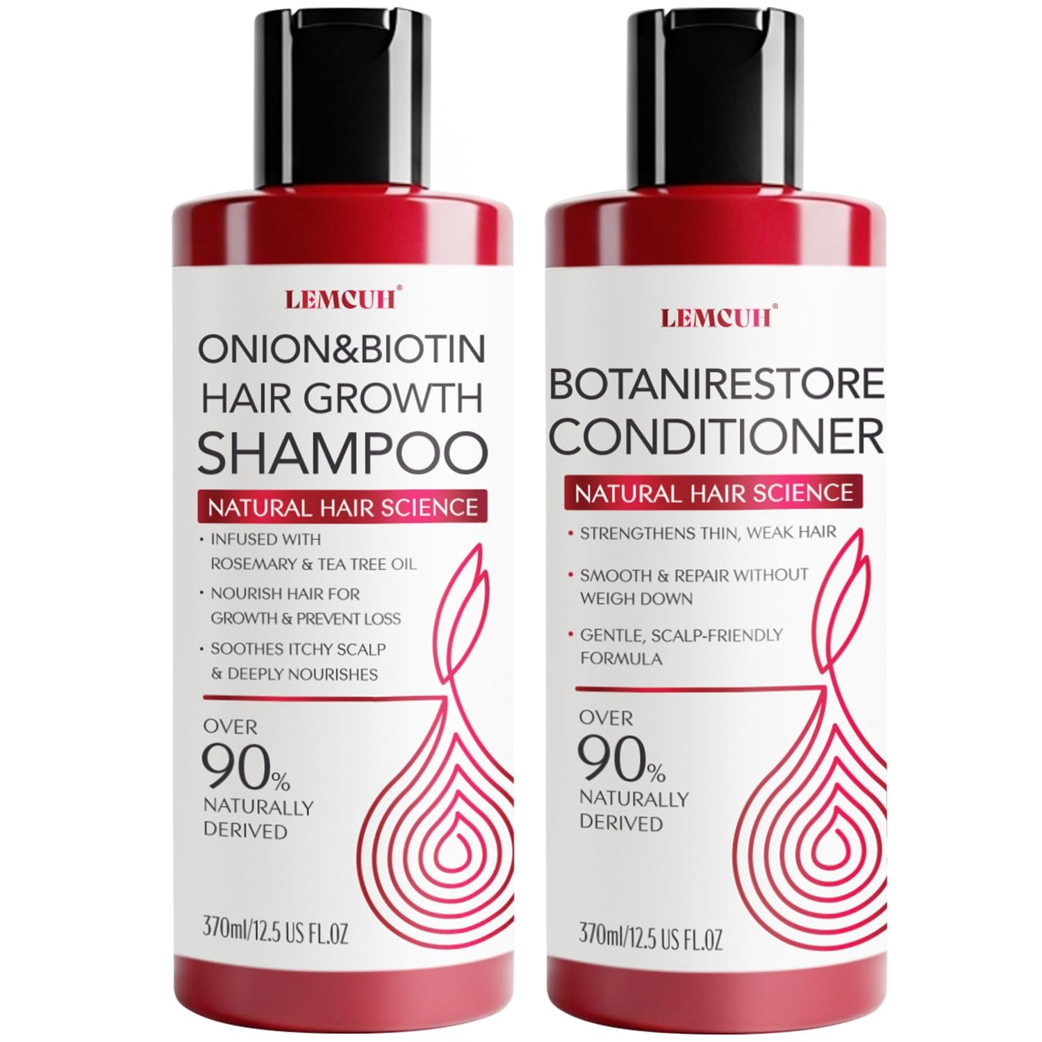 Onion Shampoo and Conditioner For Hair Growth – Onion Hydrosol Shampoo Duo With Biotin, Rosemary For Thinning and Healthier Thicker hair – Paraben Free, Nourishing, Safe for Sensitive Scalp