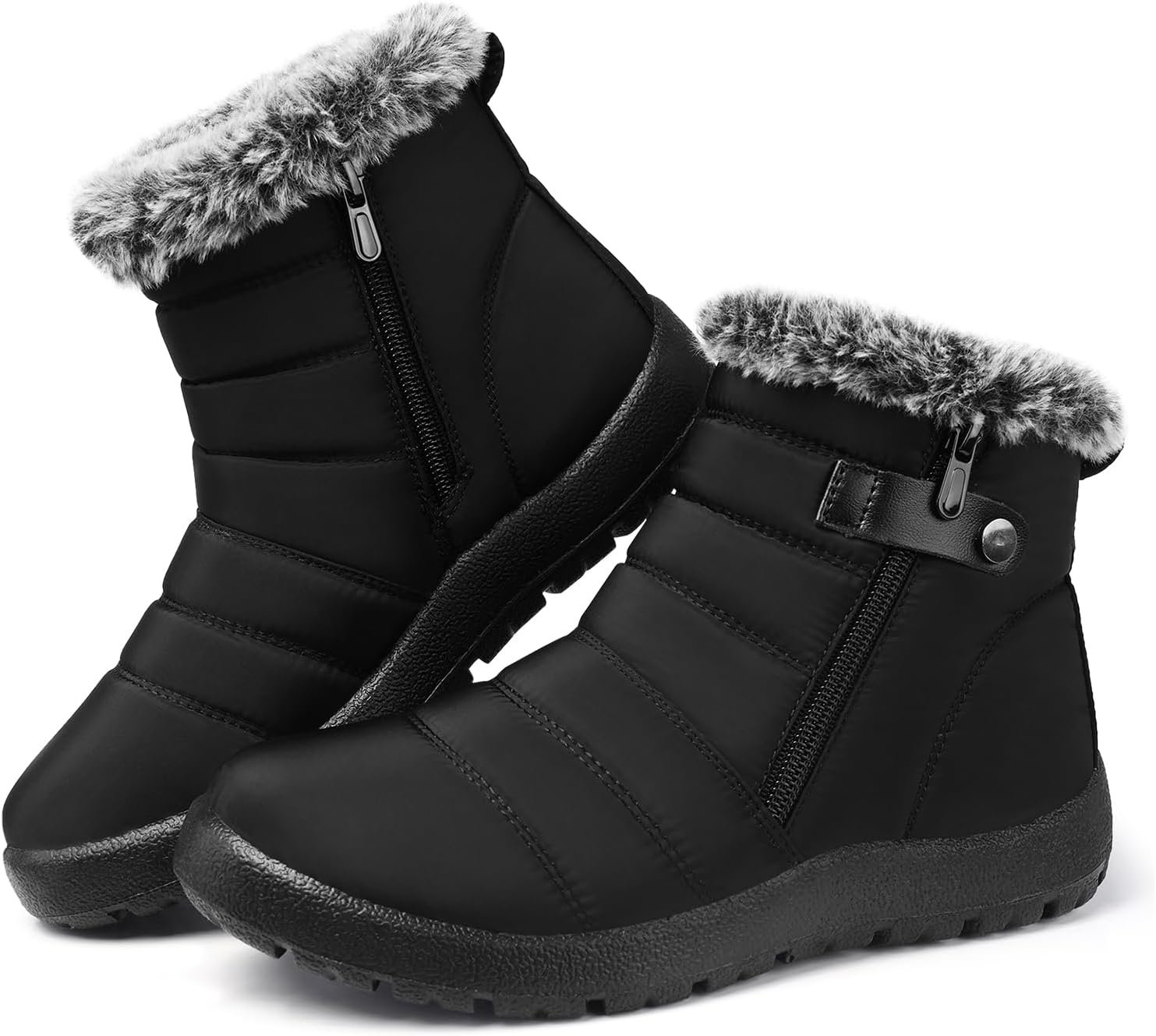 Winter Boots for Women Snow: Warm Waterproof Non Slip Outdoor Boot | Fur Lined Ankle Boots Warm for All-Day Winter Commute – Comfortable Cold Weather Non Slip Walking No Foot Fatigue