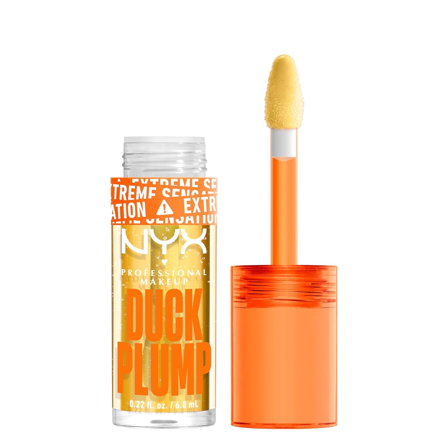 NYX PROFESSIONAL MAKEUP Duck Plump High Pigment Lip Gloss, Lip Plumper Gloss with Spicy Ginger – Clearly Spicy