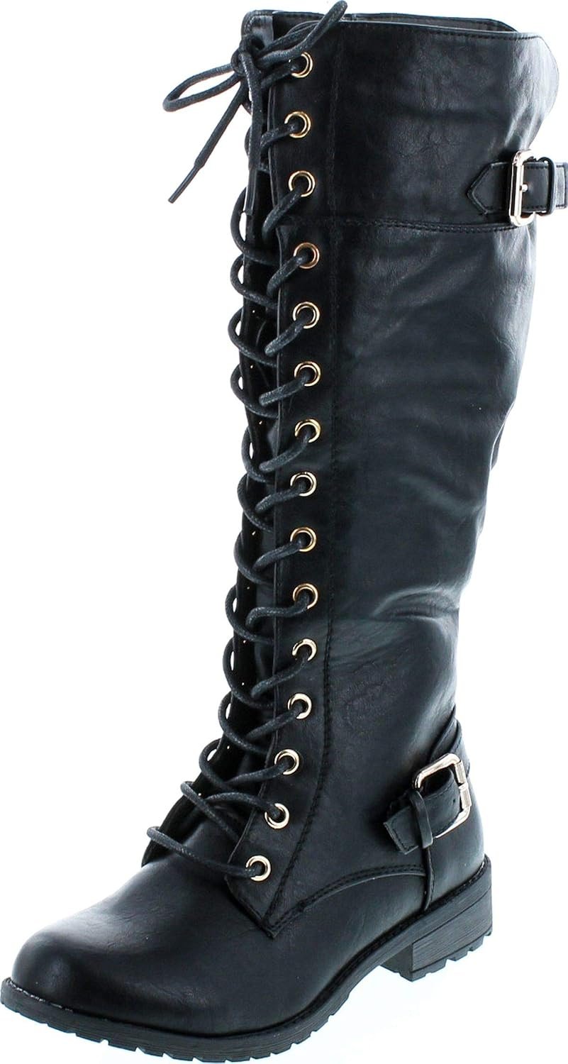 Mango 27 Womens Knee High Buckle Riding Boots