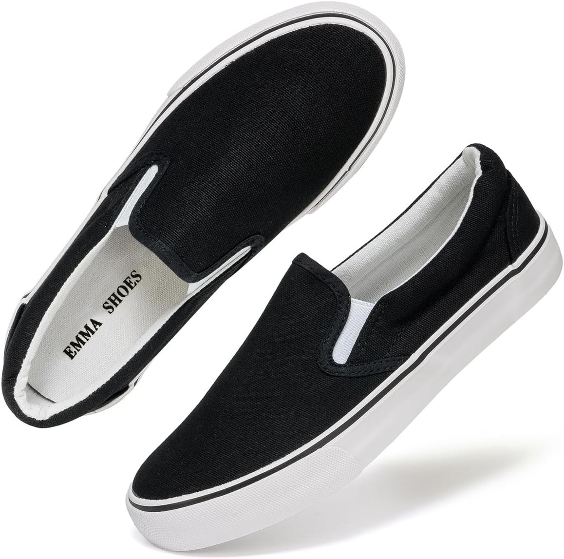Emma Shoes Canvas Slip On Sneakers for Women, Canvas Slip On Shoes for Women, Low Top Casual Flats