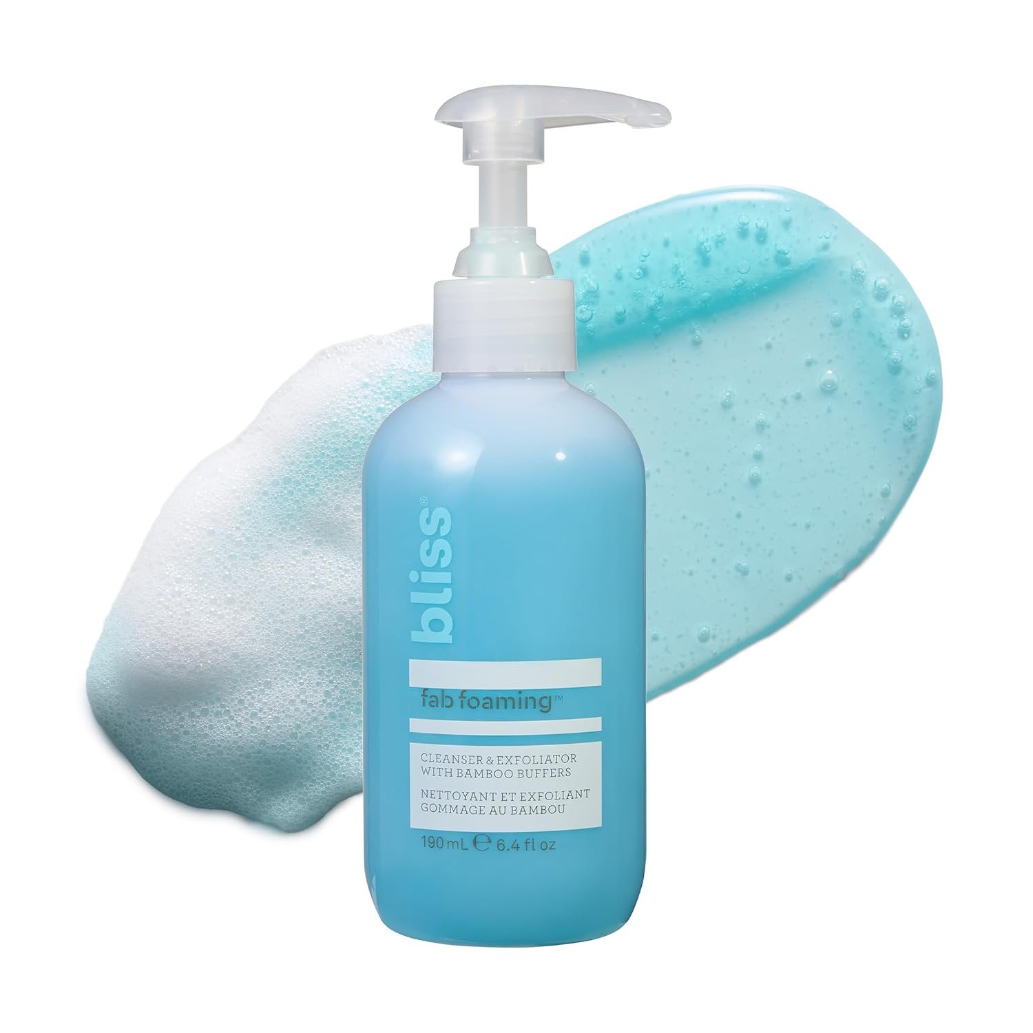 Bliss Fab Foaming 2-In-1 Cleanser and Exfoliator with Bamboo Buffers – 6.4 Fl Oz – Oil-Free Gel Face Wash – Makeup Remover – Vegan & Cruelty Free