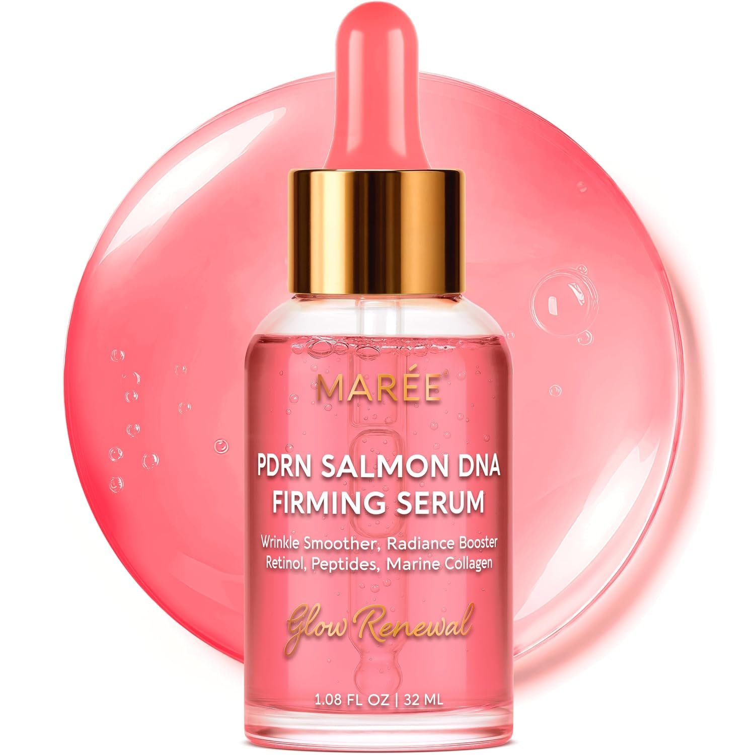 MAREE PDRN Serum for Face – Salmon DNA Face Serum with Peptides, Retinol, Niacinamide & Collagen – Anti-Aging Hydrating Facial Serum – Glass Skin Glow Wrinkle Care Moisturizer