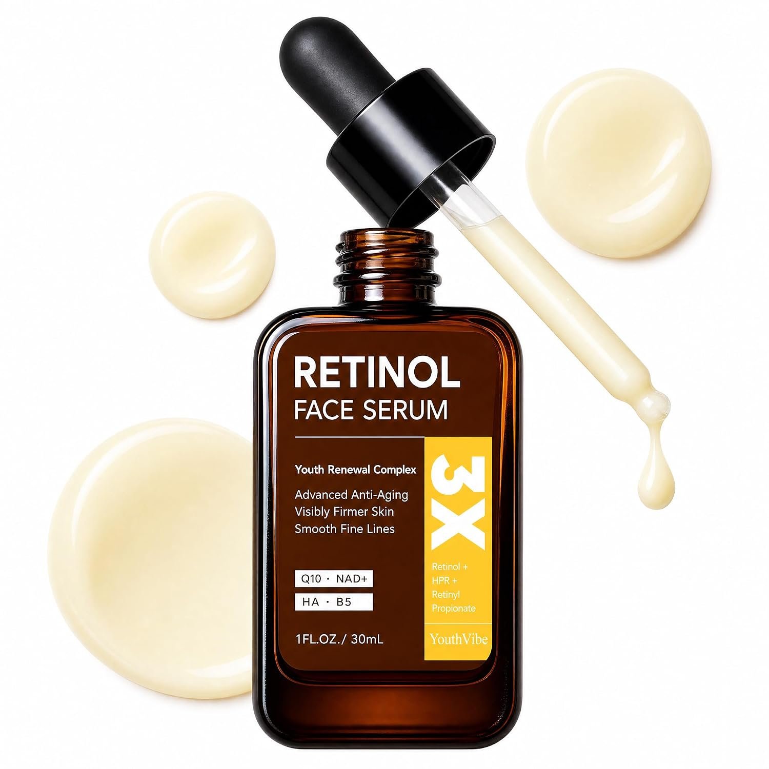 Retinol Serum for Face, Anti Aging & Anti Wrinkle resurfacing retinol serum | extreme retinol serum with Niacinamide, Collagen, Hyaluronic Acid, Smooths Fine Lines, Dark Spot Corrector, Brighten Dullness